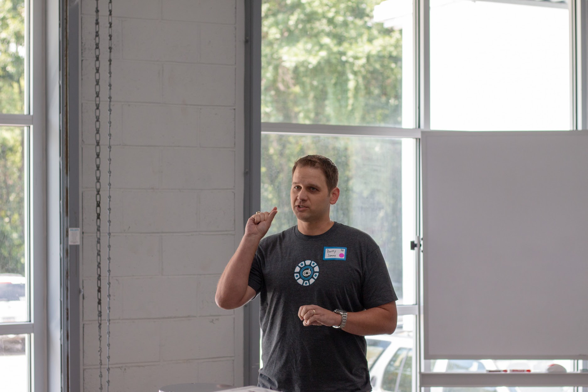 Barry Jones speaking at the 2018 Carolina Code Conference