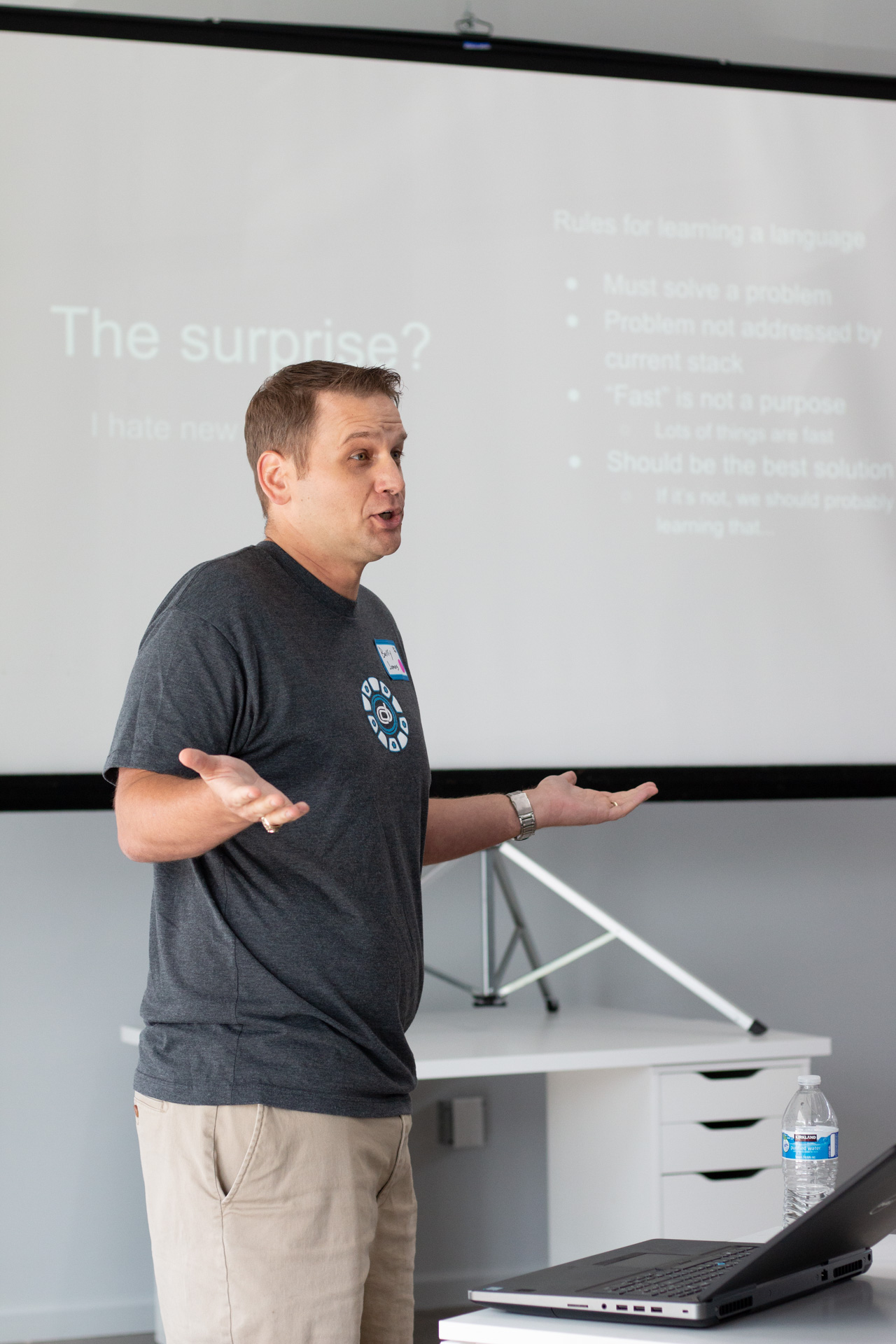Barry Jones speaking at the 2018 Carolina Code Conference