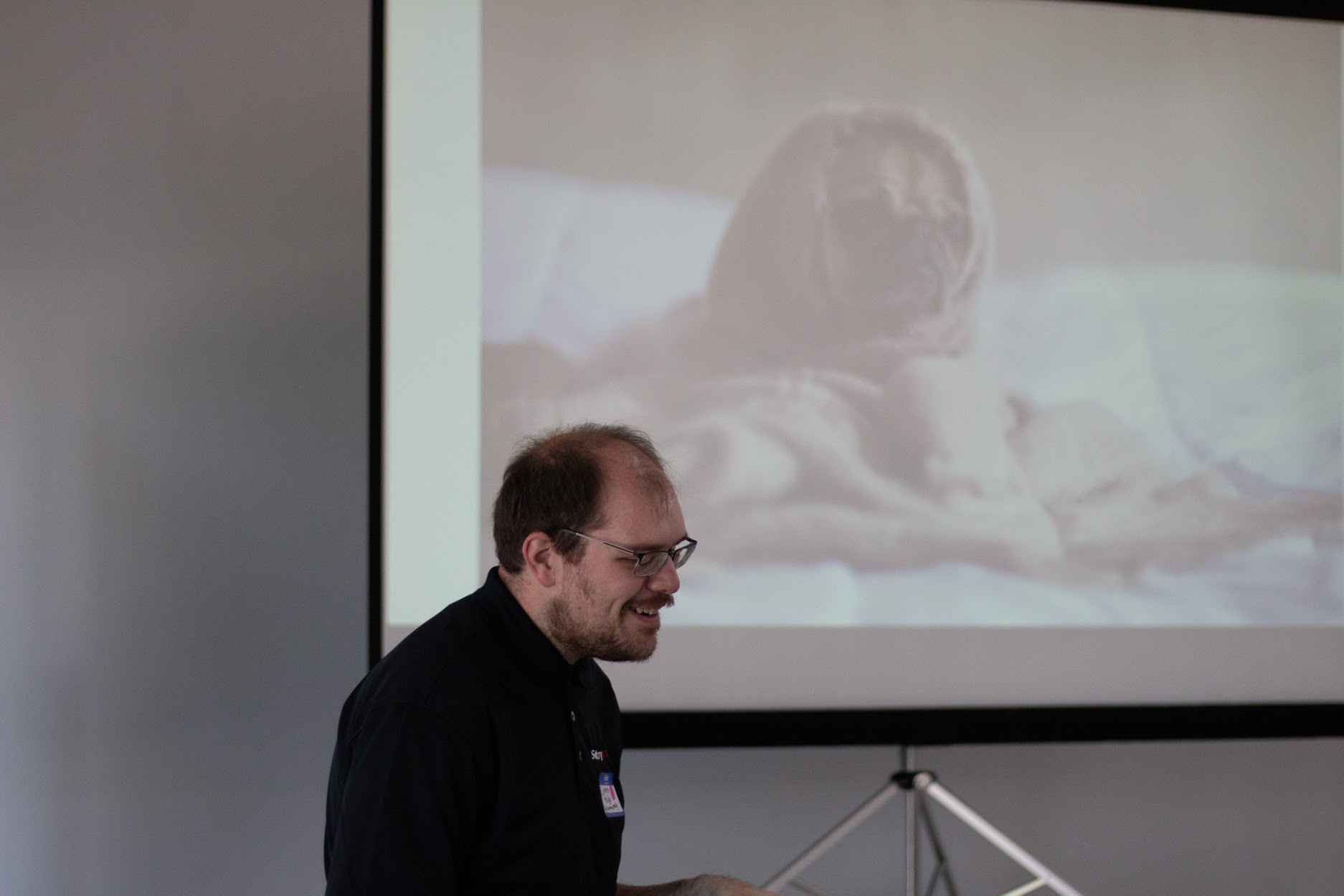 Cameron Presley speaking at the 2018 Carolina Code Conference