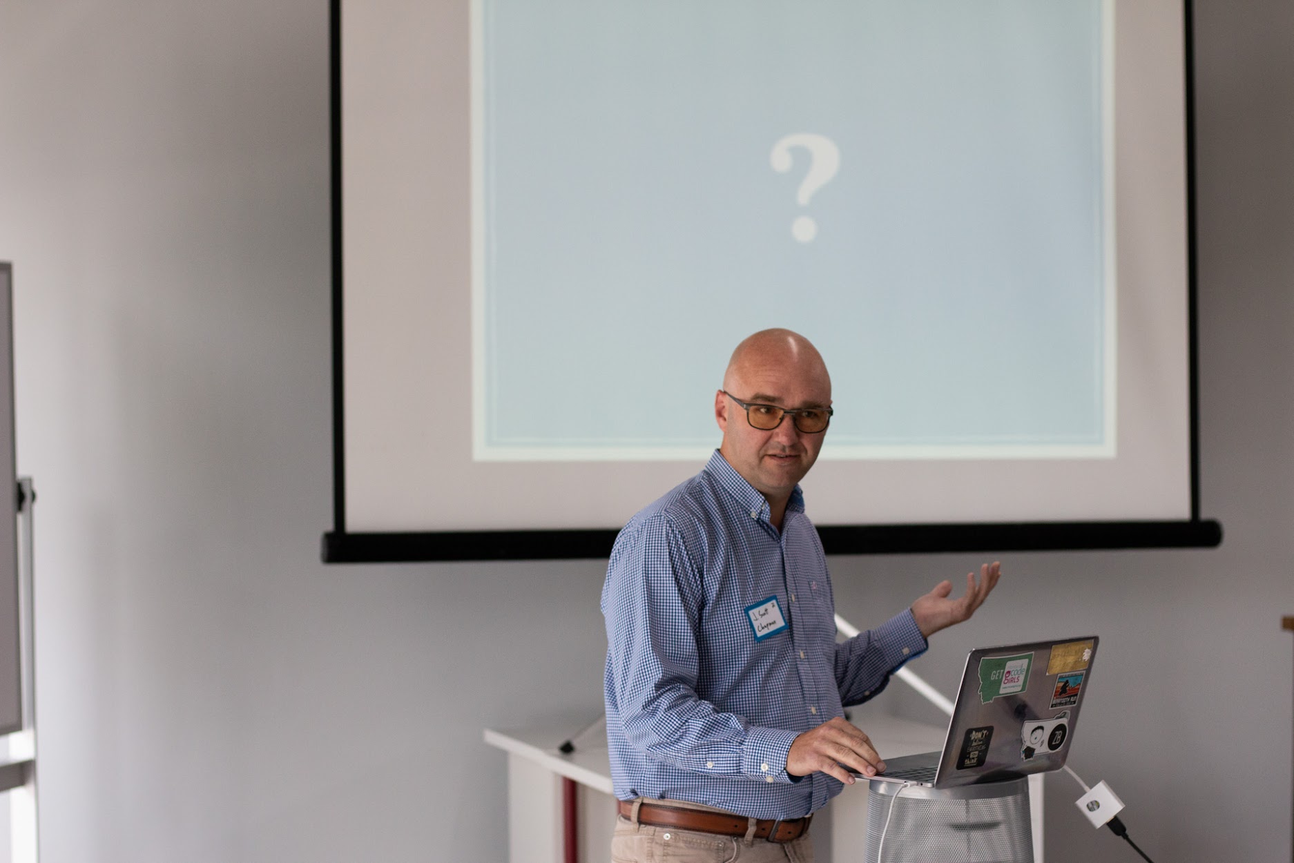 J Scott Chapman speaking at the 2018 Carolina Code Conference