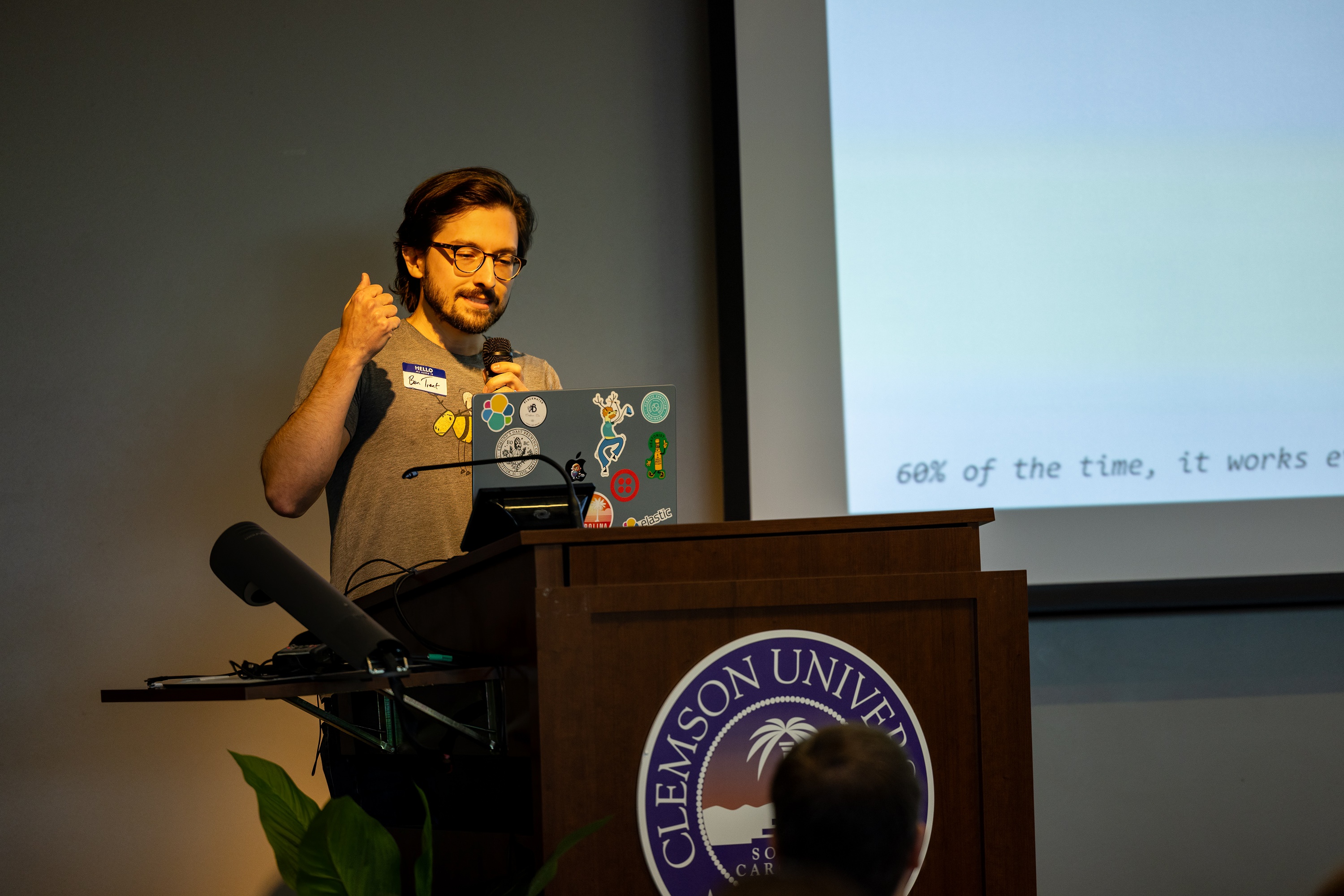 Benjamin Trent speaking at the 2023 Carolina Code Conference