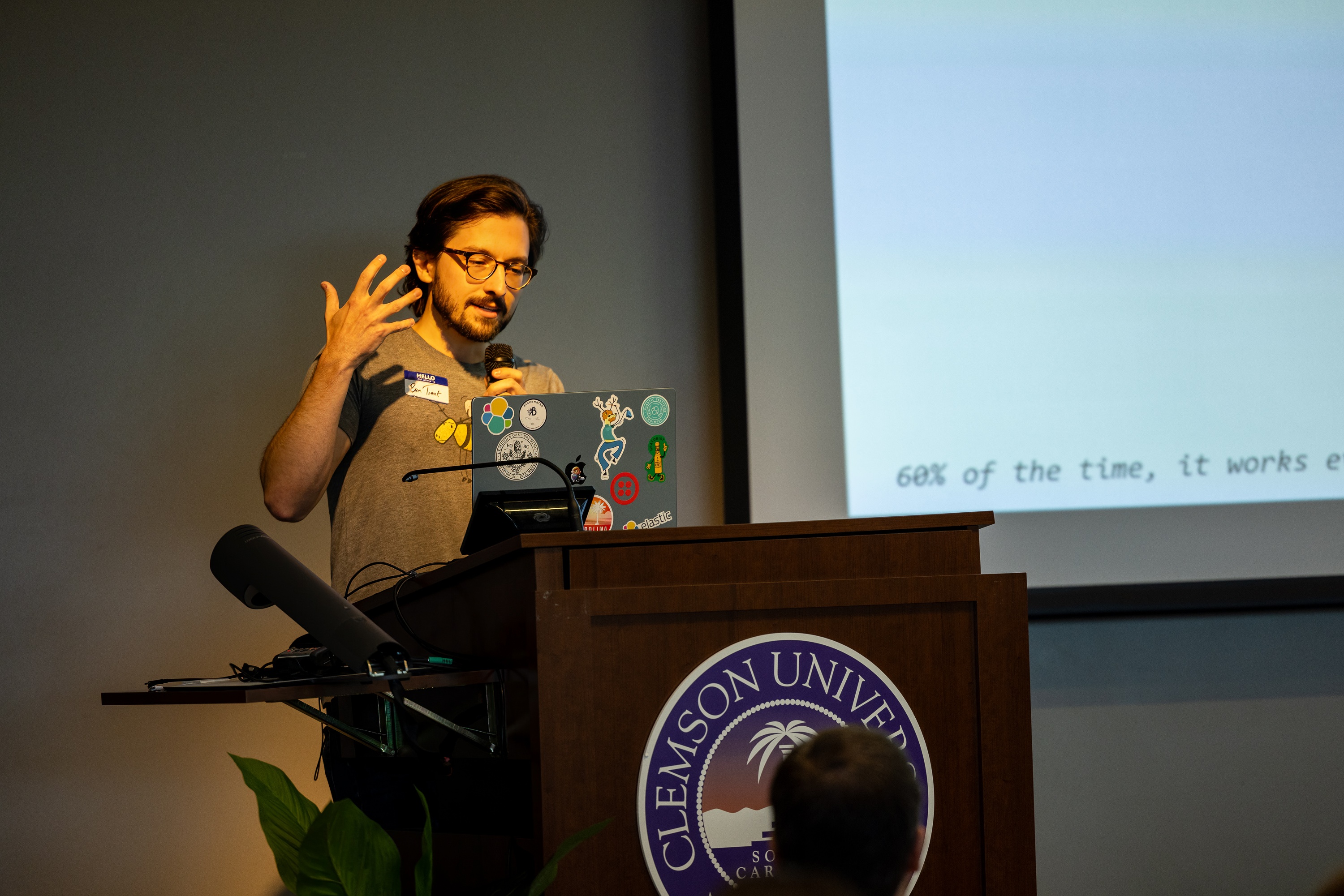 Benjamin Trent speaking at the 2023 Carolina Code Conference