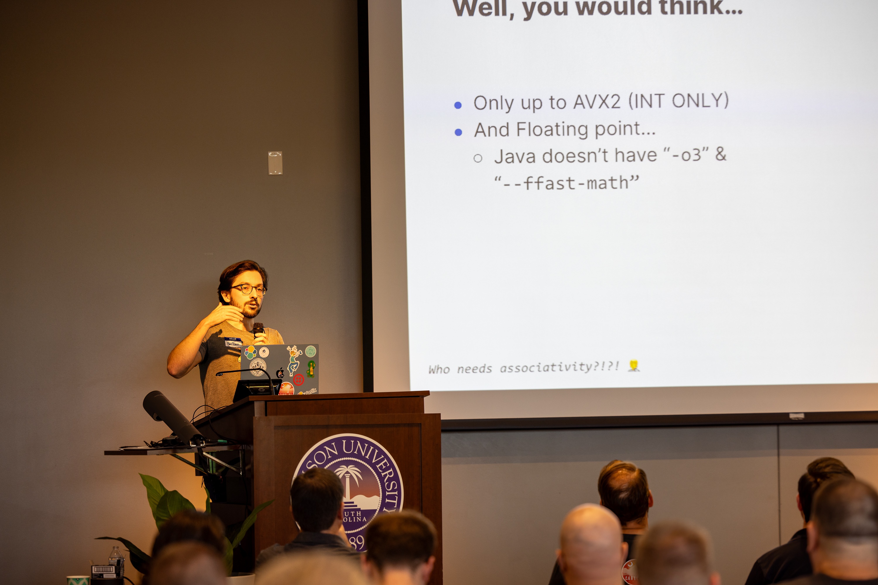 Benjamin Trent speaking at the 2023 Carolina Code Conference