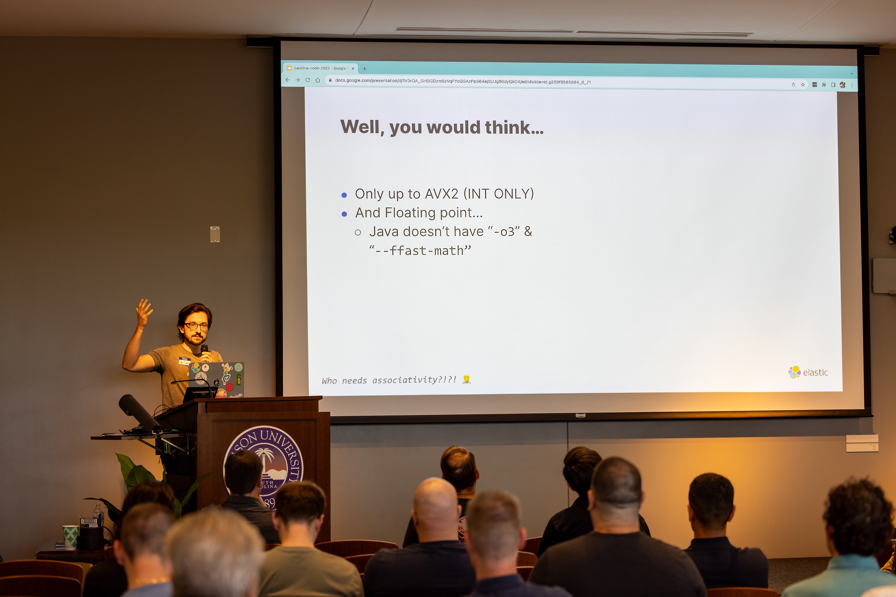 Benjamin Trent speaking at the 2023 Carolina Code Conference