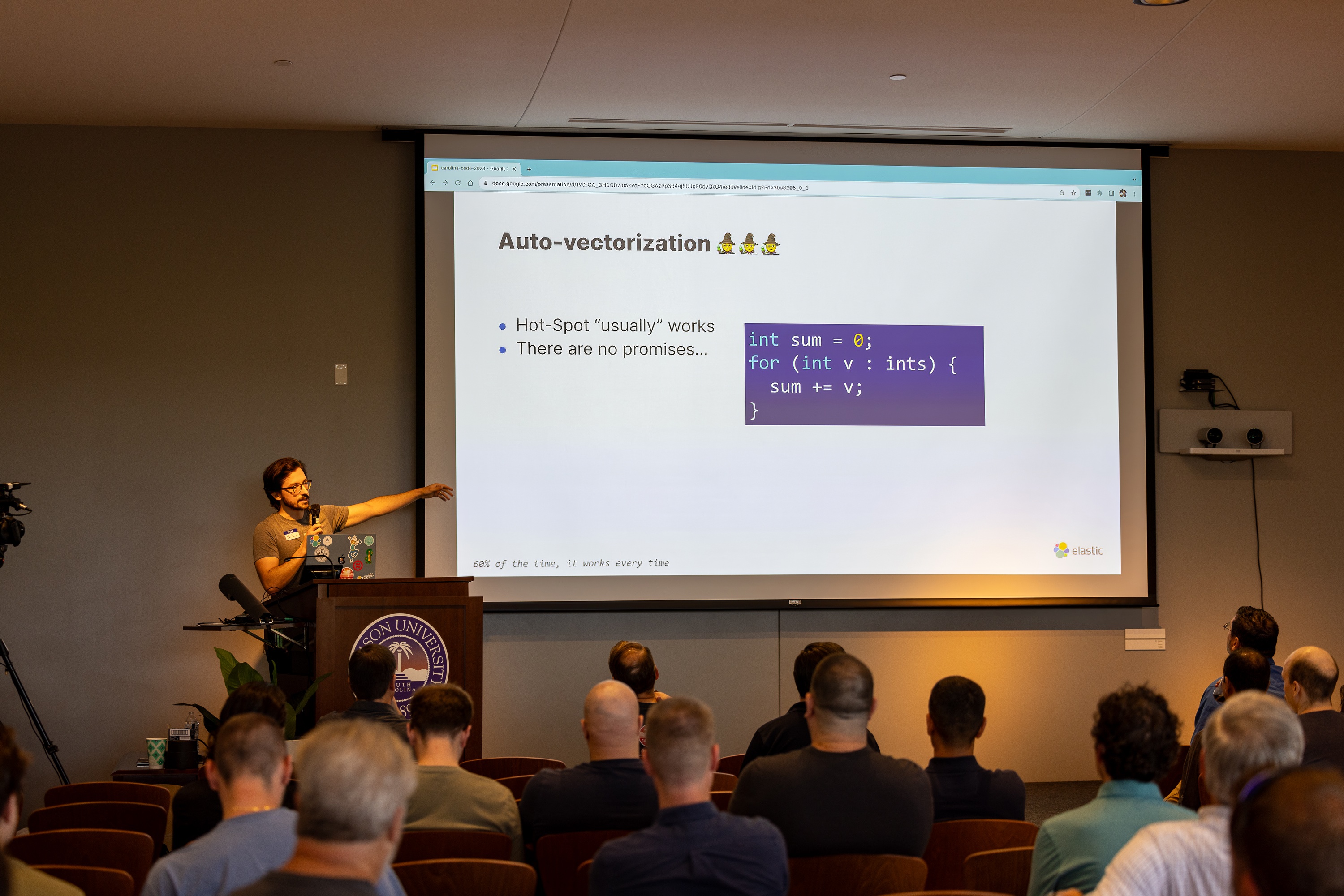 Benjamin Trent speaking at the 2023 Carolina Code Conference