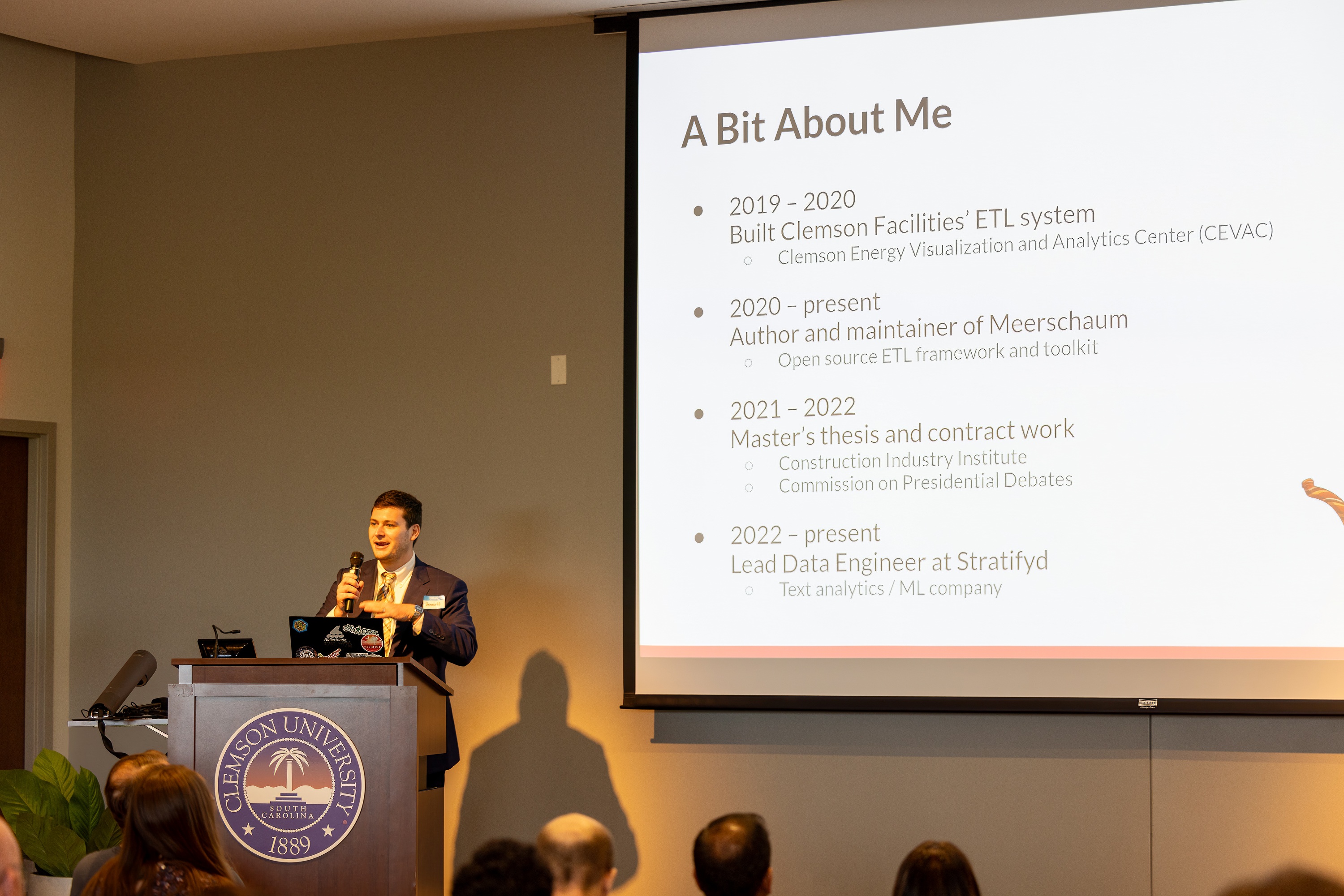 Bennett Meares speaking at the 2023 Carolina Code Conference