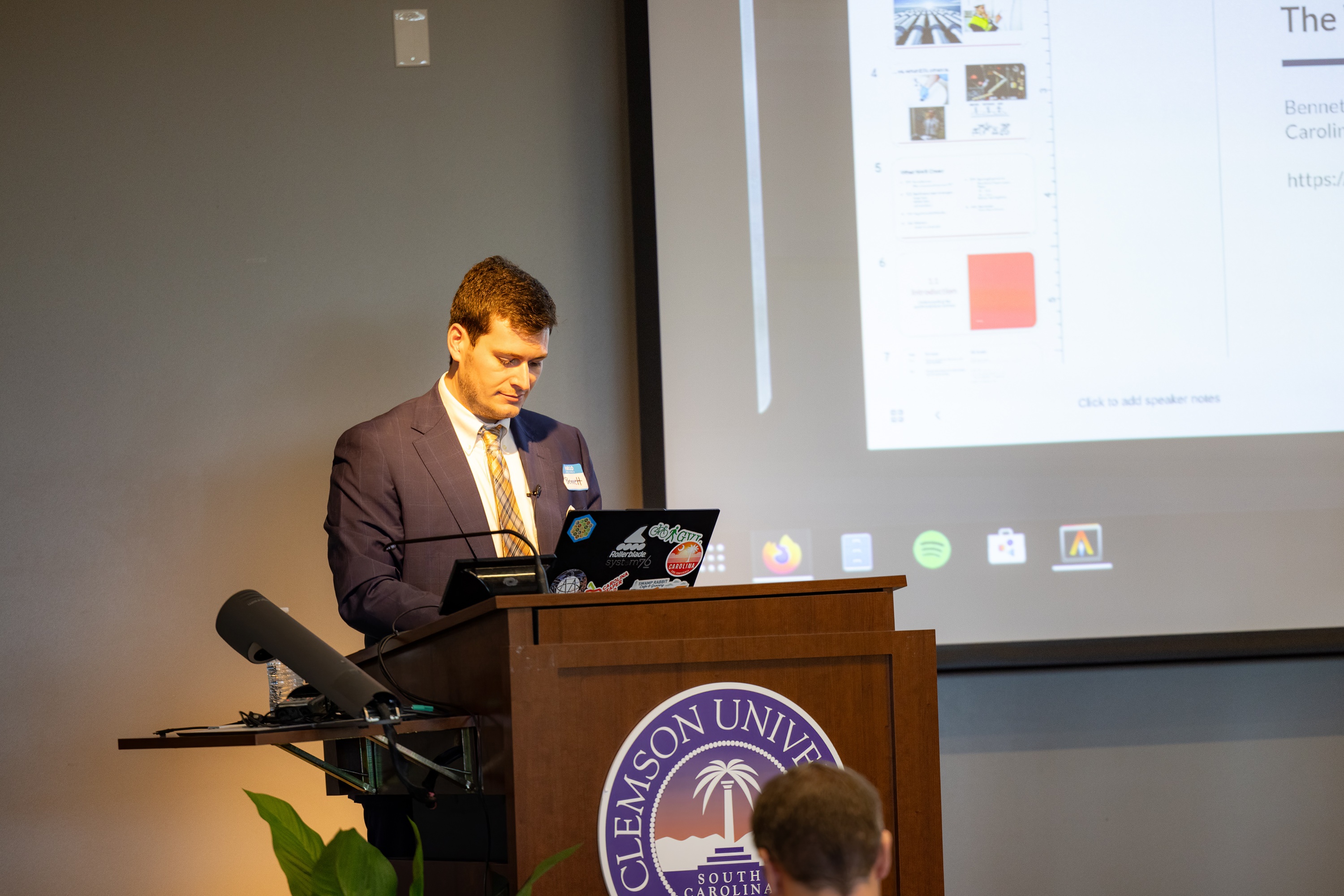 Bennett Meares speaking at the 2023 Carolina Code Conference