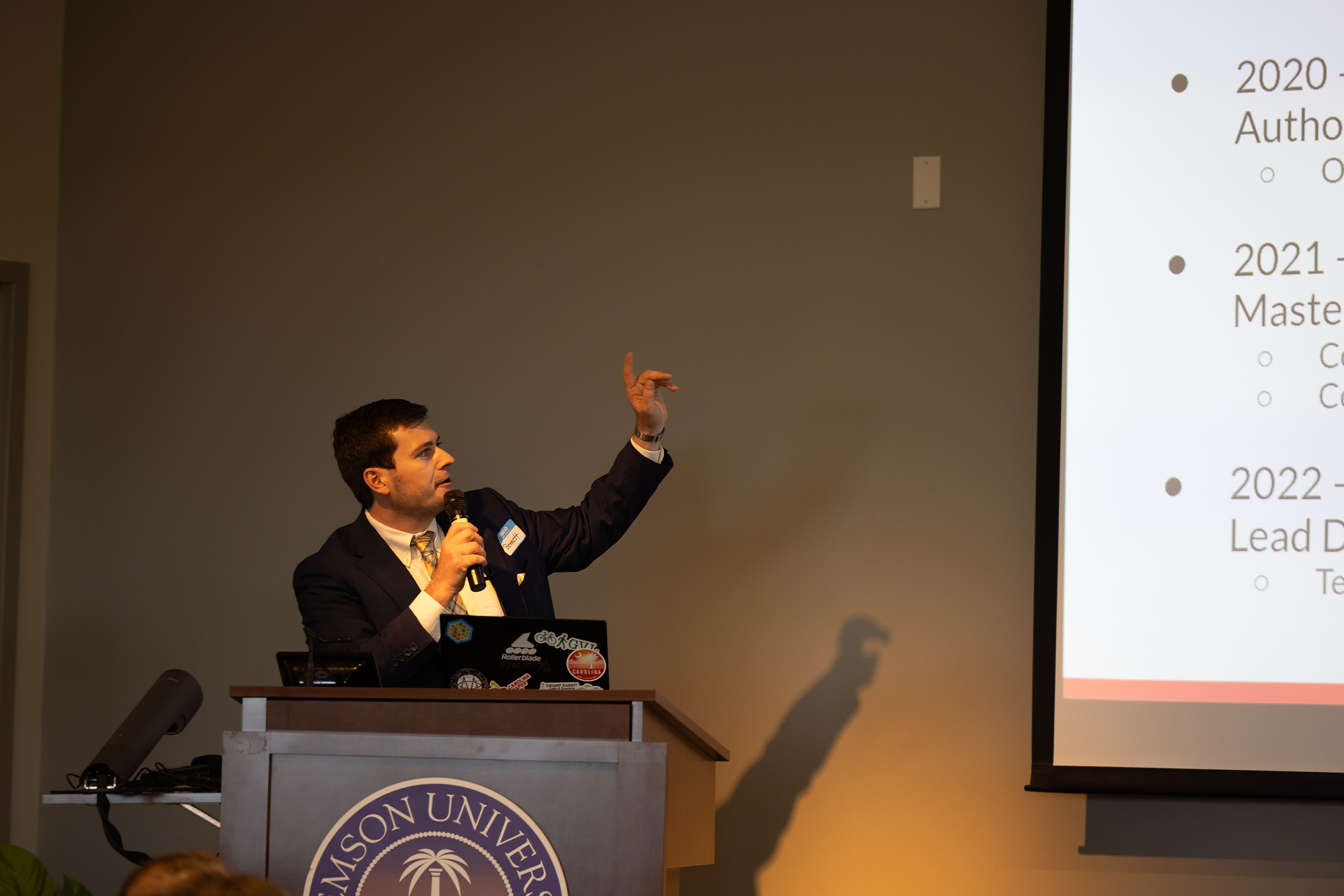 Bennett Meares speaking at the 2023 Carolina Code Conference