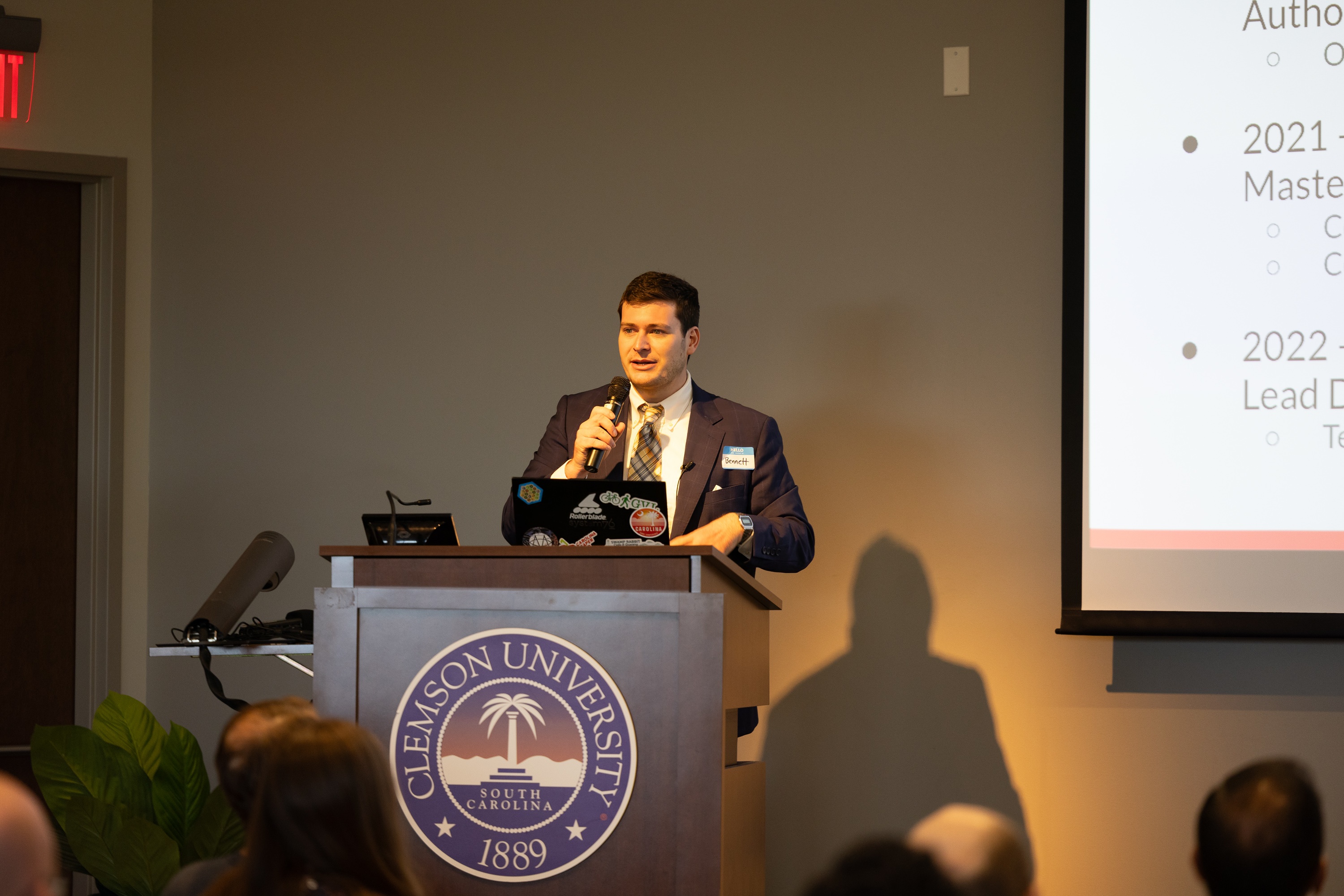 Bennett Meares speaking at the 2023 Carolina Code Conference