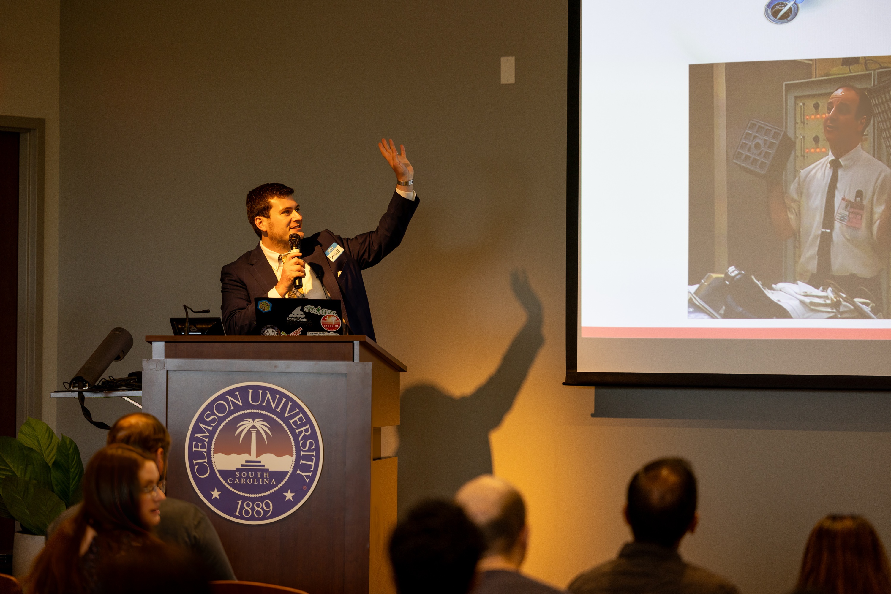 Bennett Meares speaking at the 2023 Carolina Code Conference