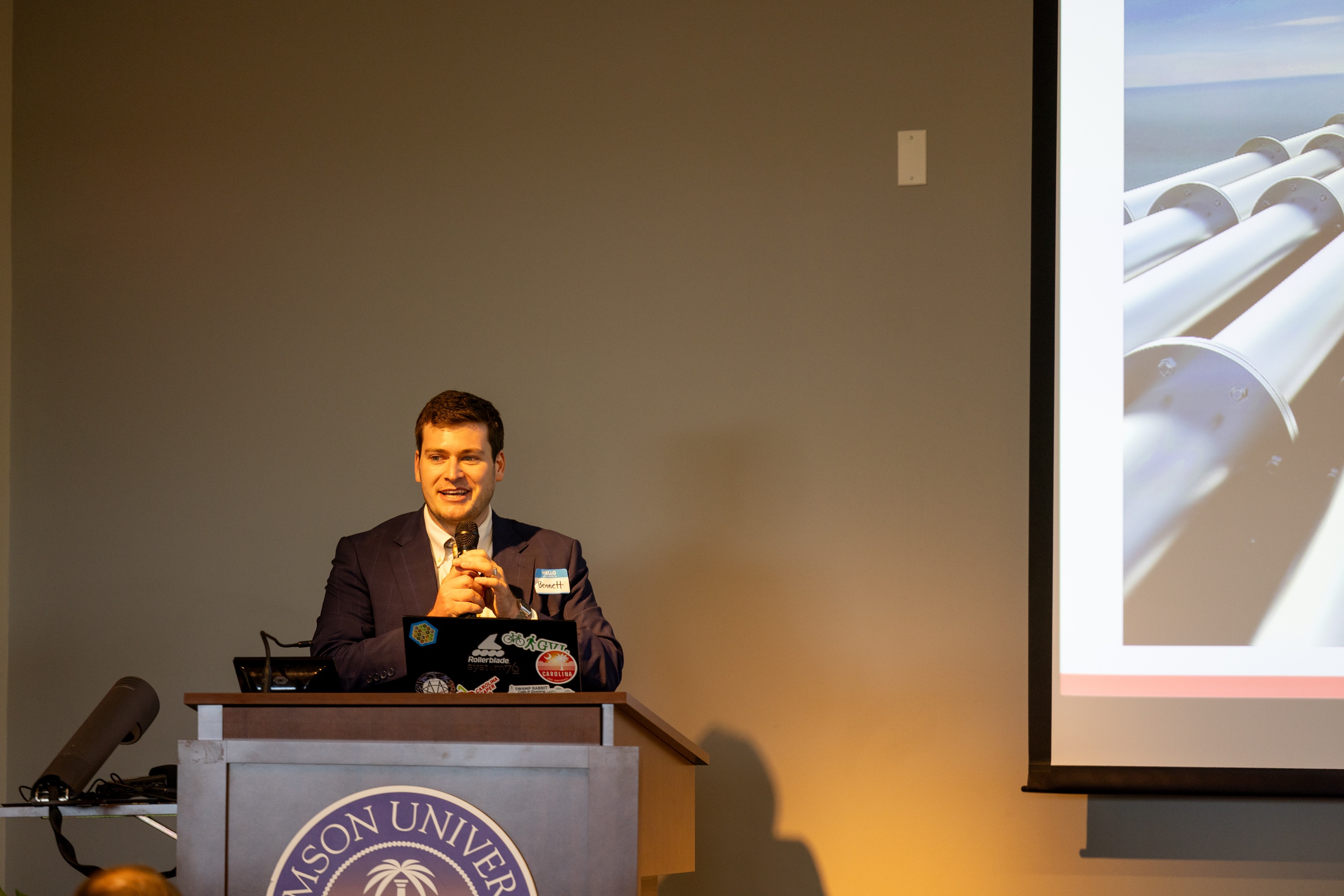 Bennett Meares speaking at the 2023 Carolina Code Conference
