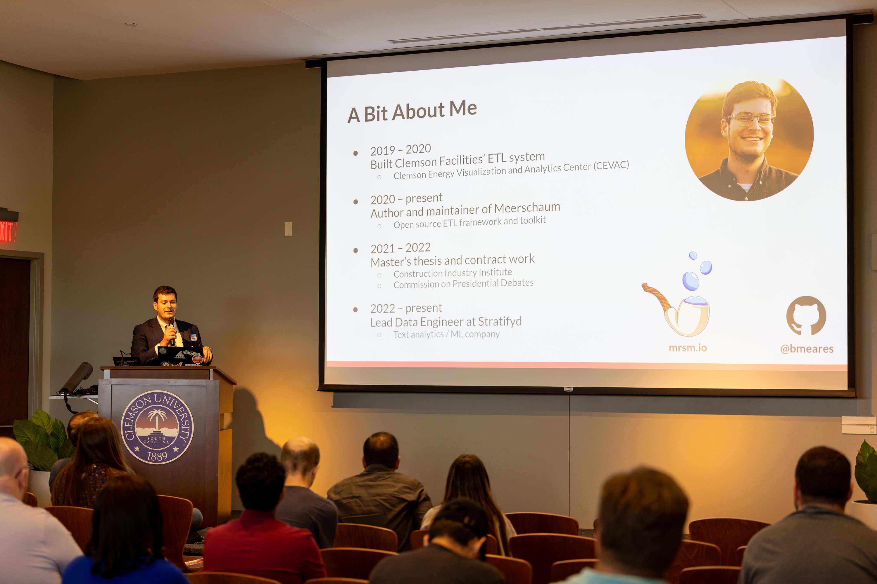Bennett Meares speaking at the 2023 Carolina Code Conference