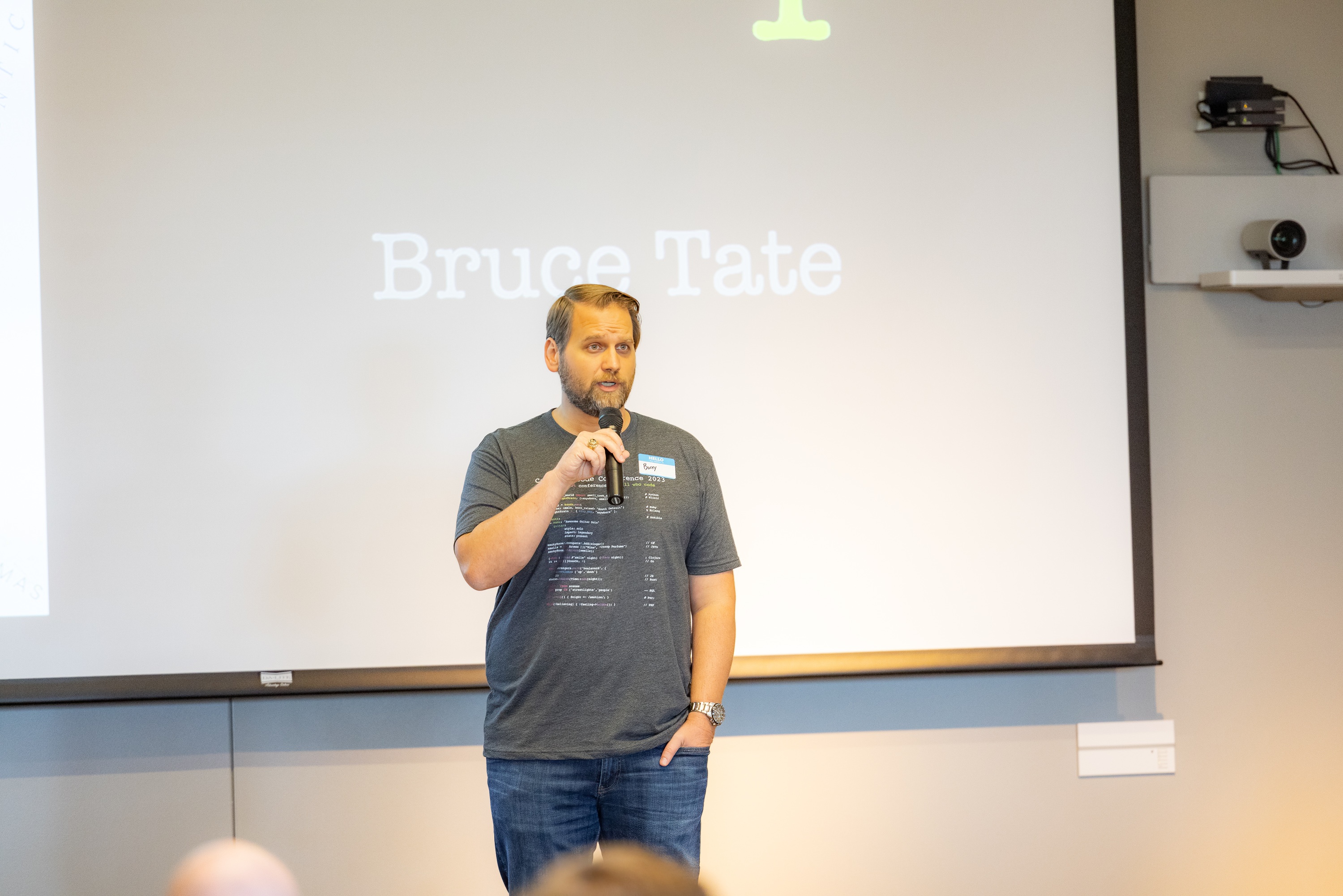 Bruce Tate speaking at the 2023 Carolina Code Conference