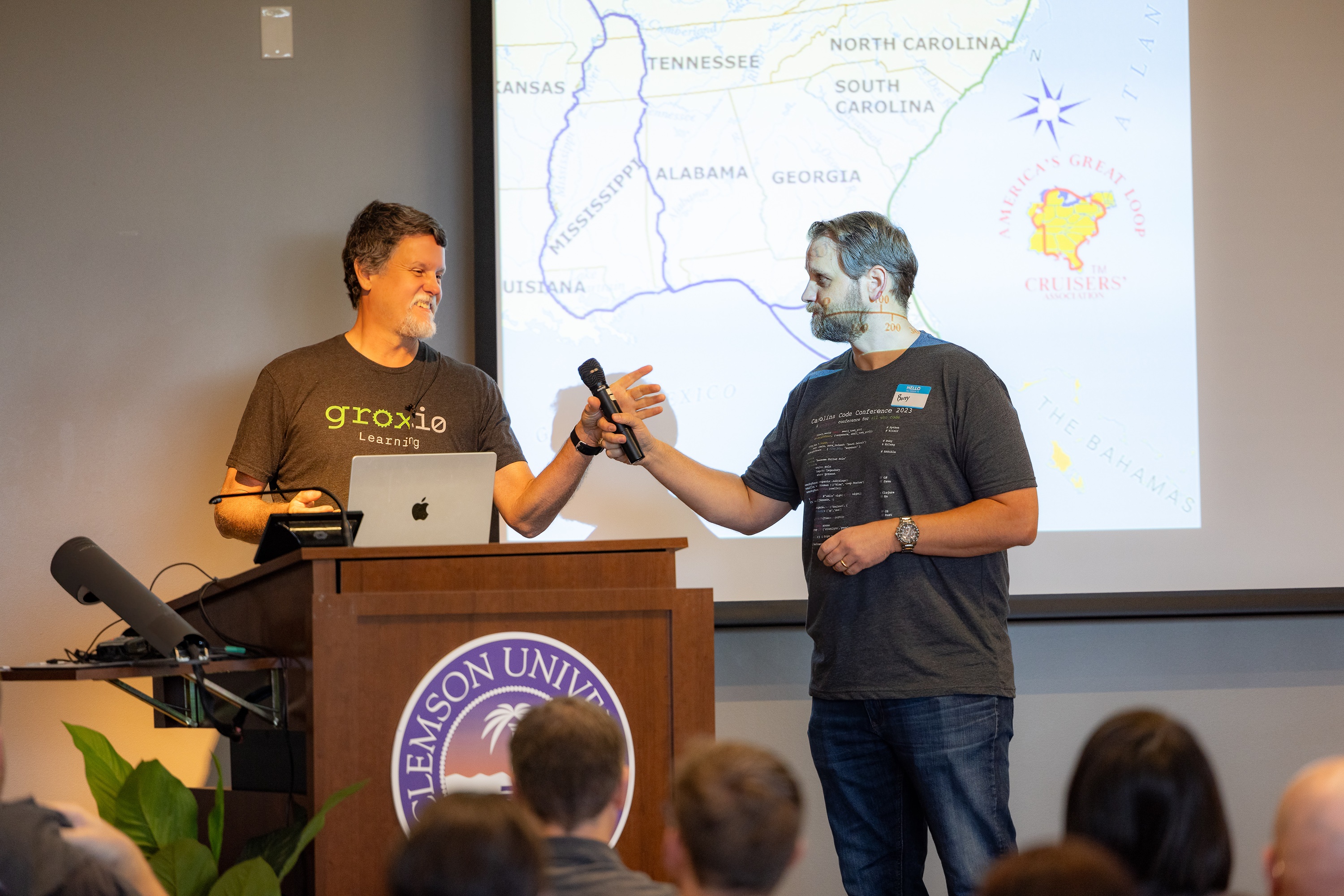 Bruce Tate speaking at the 2023 Carolina Code Conference