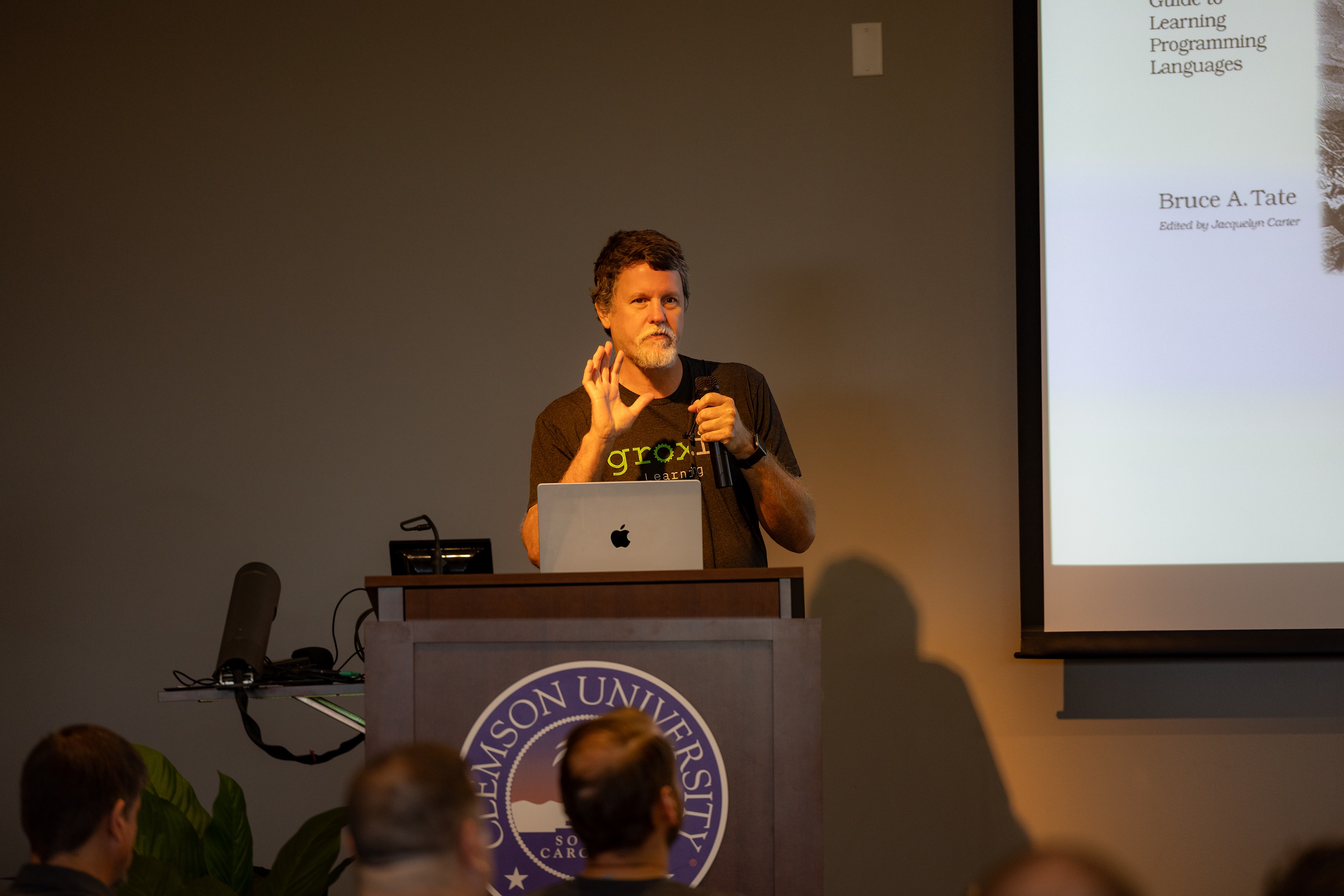 Bruce Tate speaking at the 2023 Carolina Code Conference