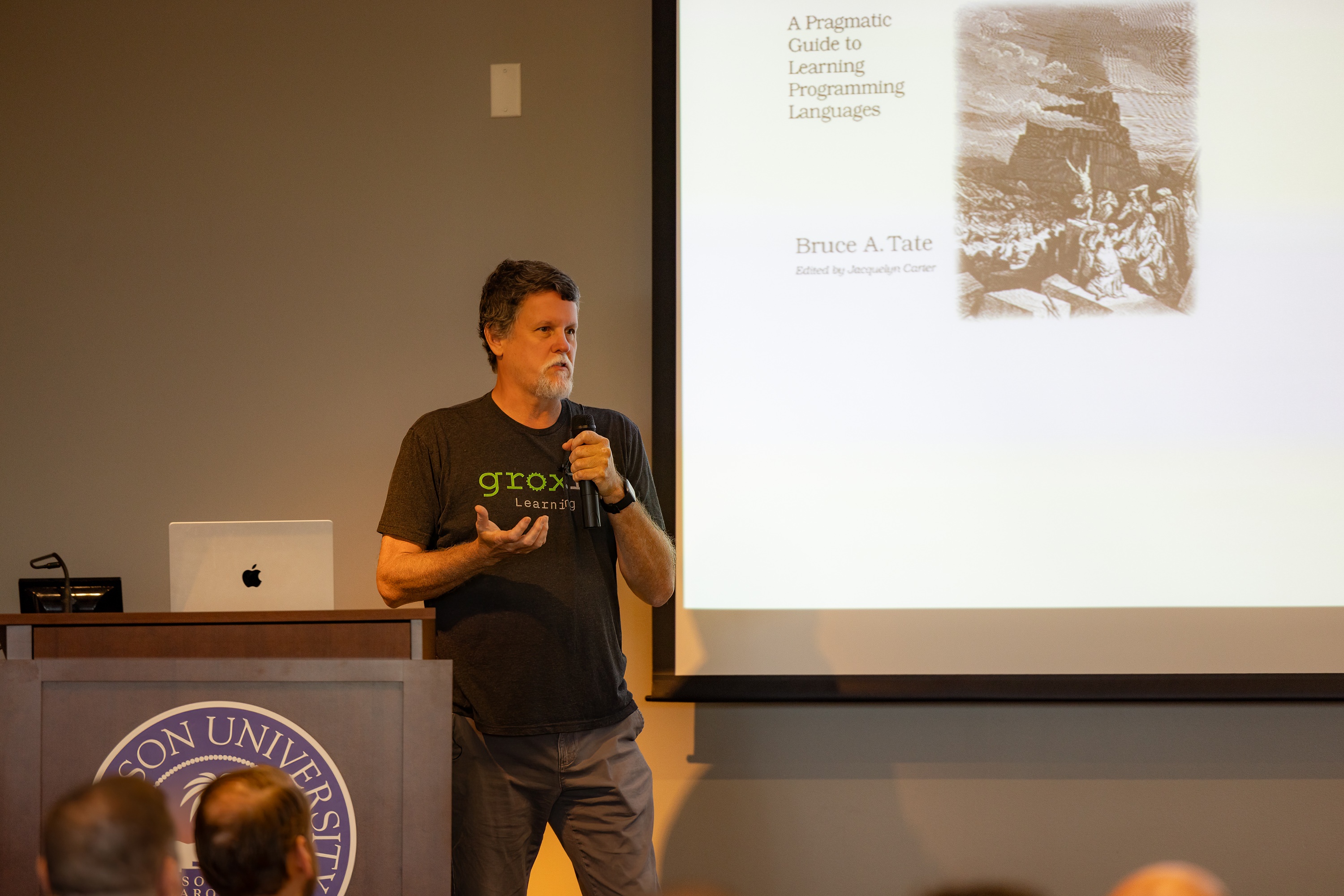 Bruce Tate speaking at the 2023 Carolina Code Conference