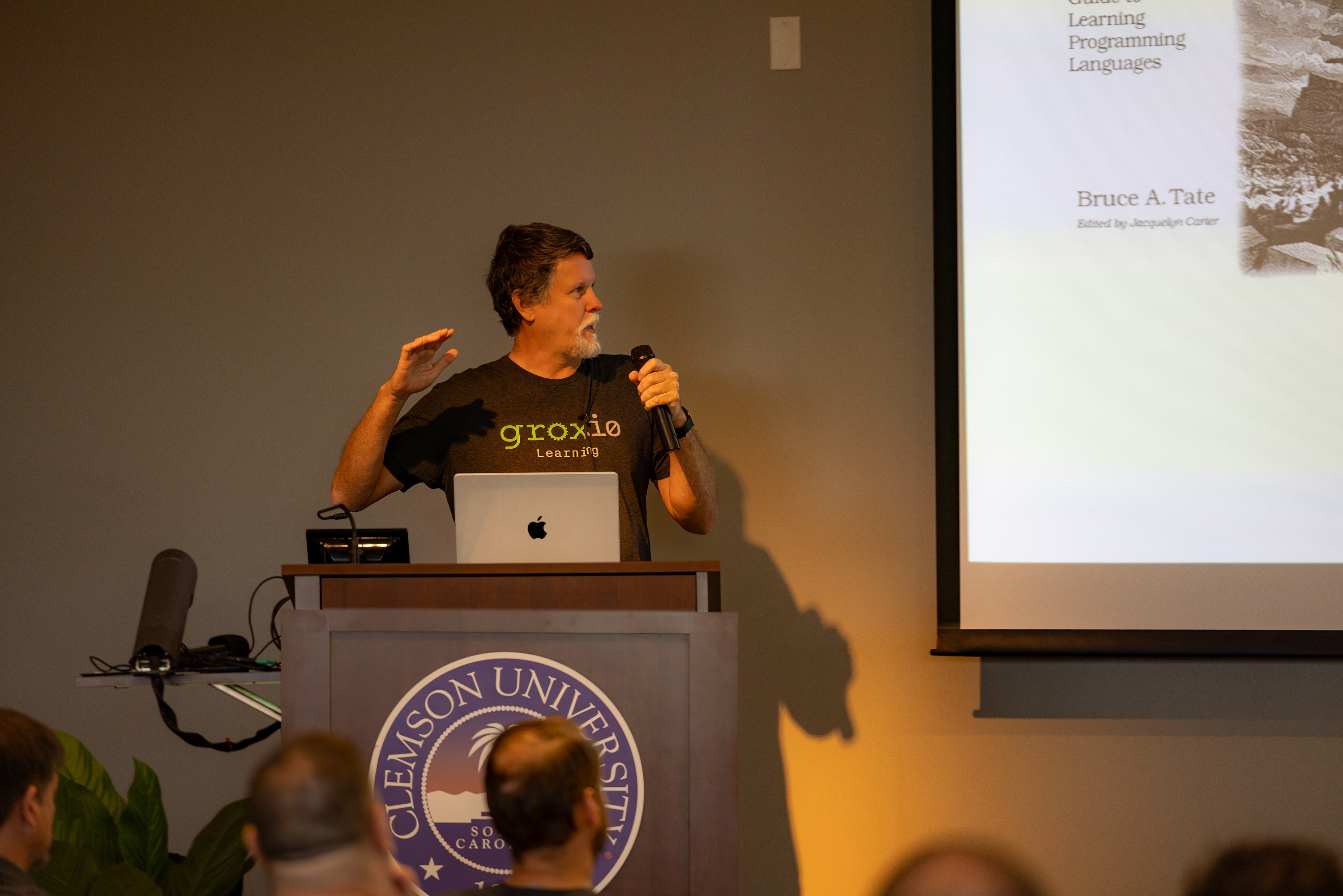 Bruce Tate speaking at the 2023 Carolina Code Conference