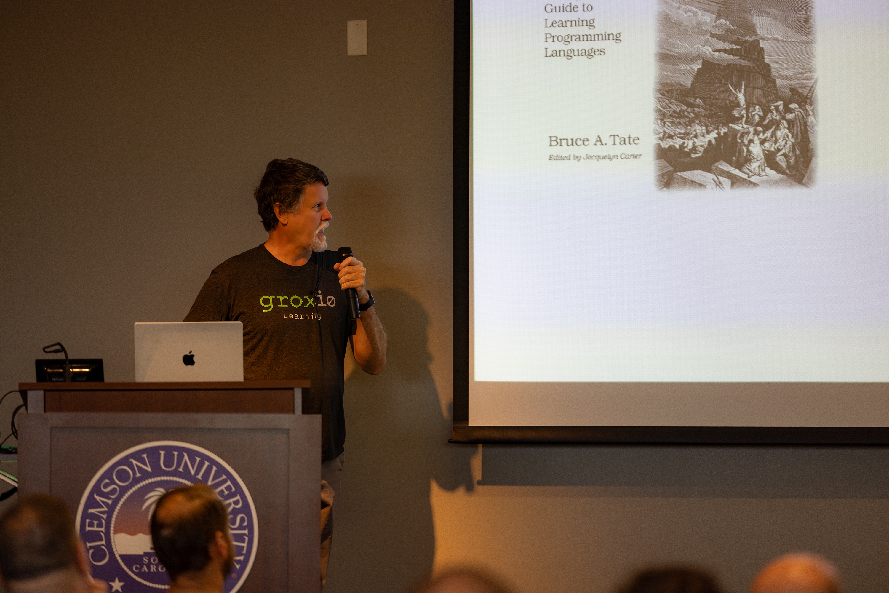 Bruce Tate speaking at the 2023 Carolina Code Conference