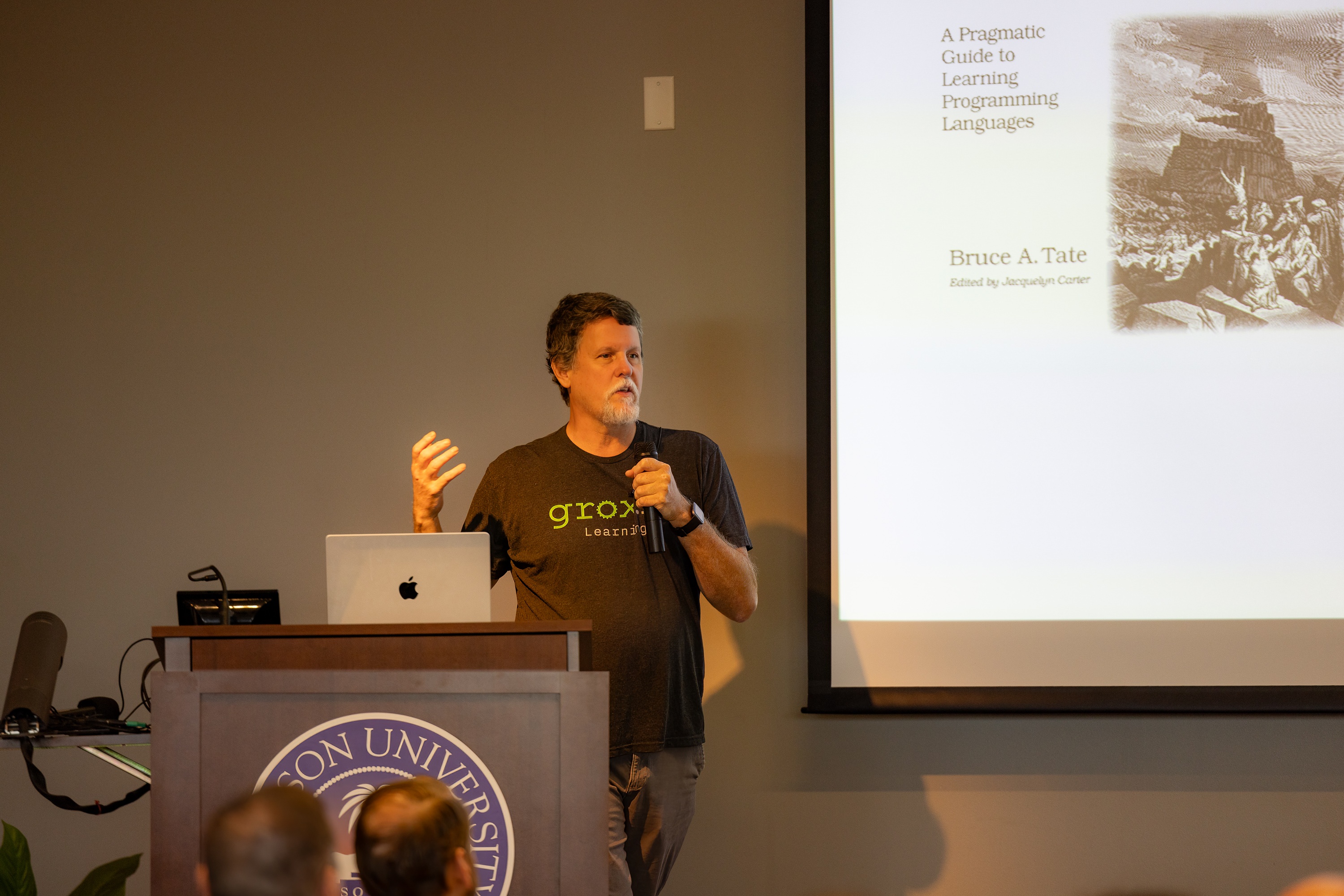Bruce Tate speaking at the 2023 Carolina Code Conference