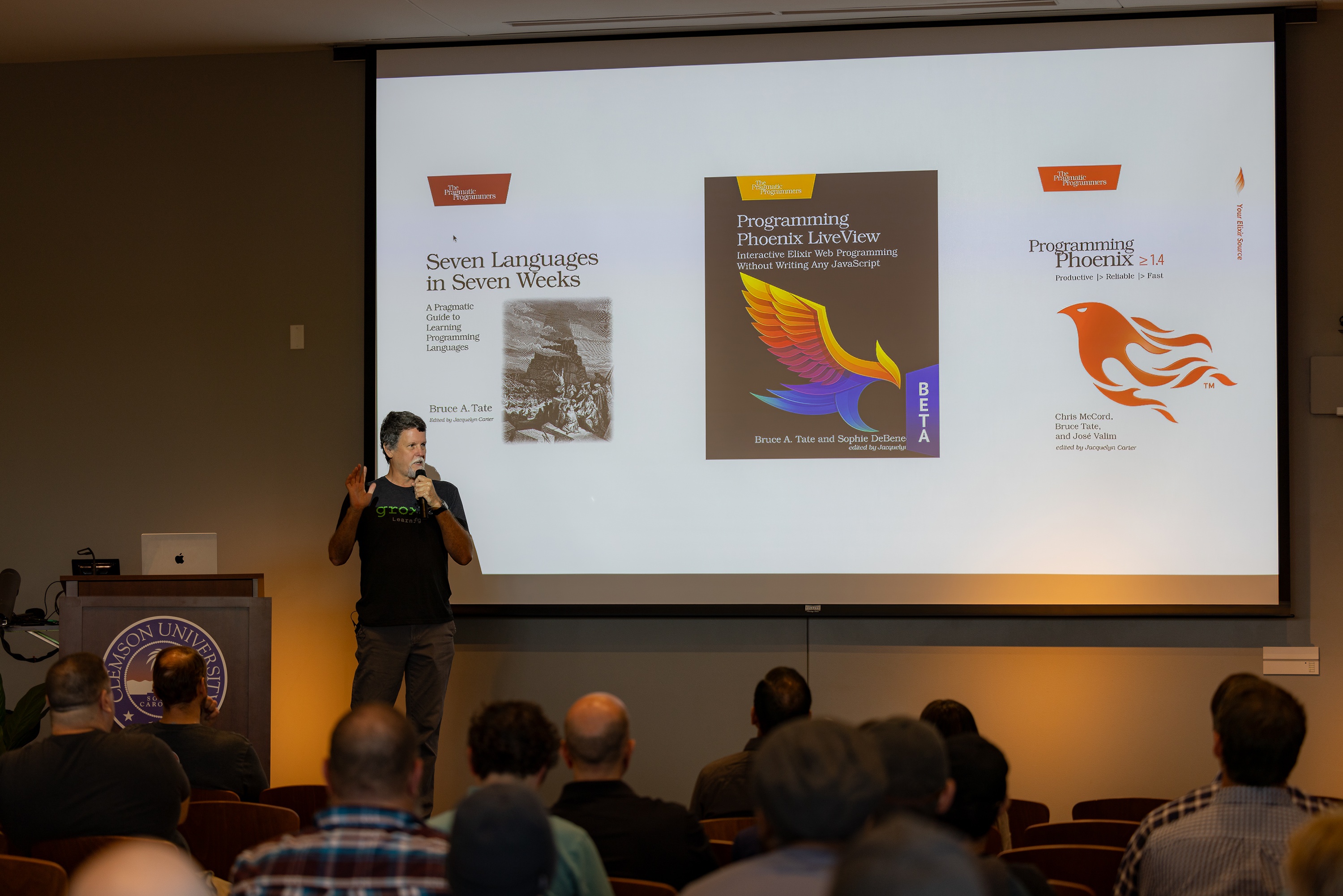 Bruce Tate speaking at the 2023 Carolina Code Conference