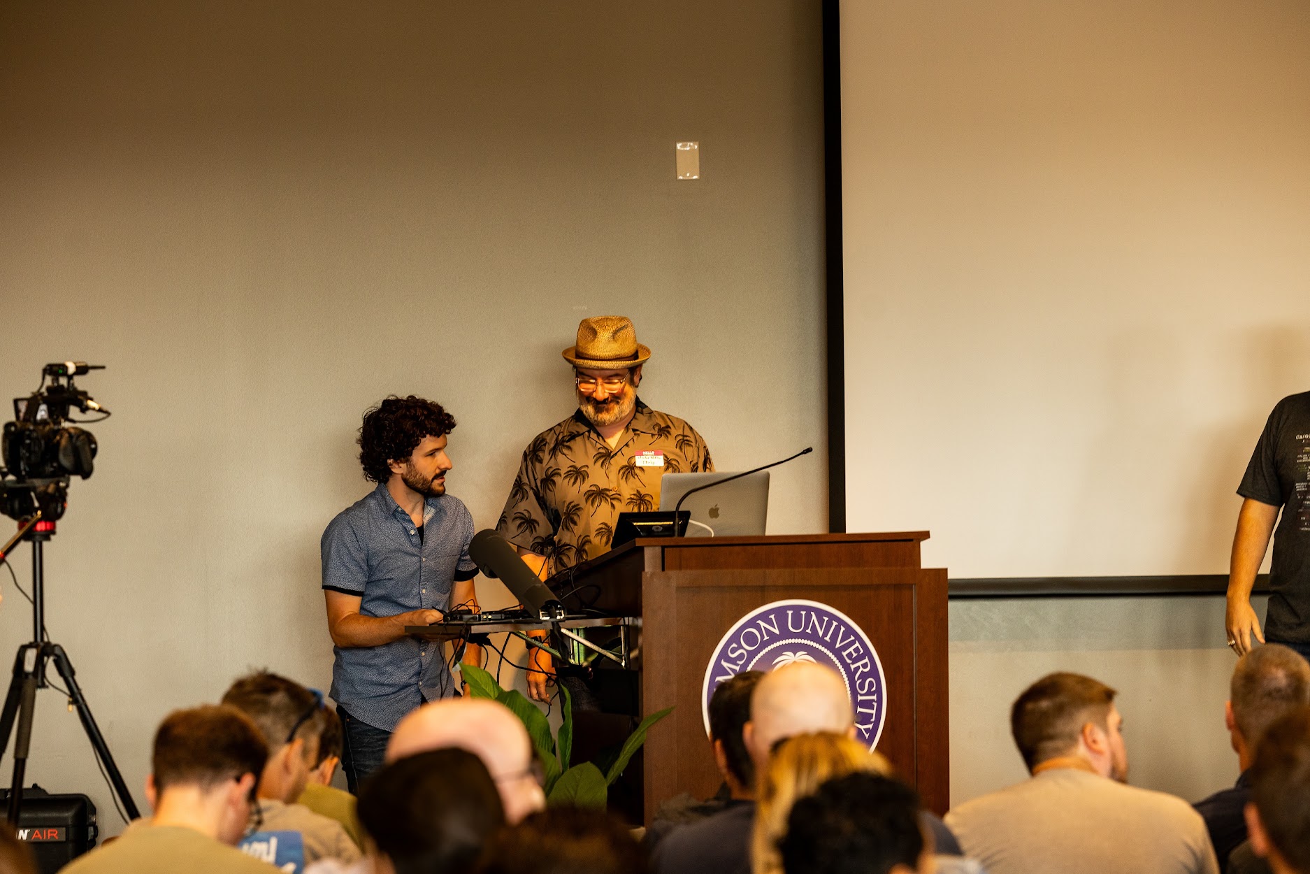 Charles Nutter speaking at the 2023 Carolina Code Conference