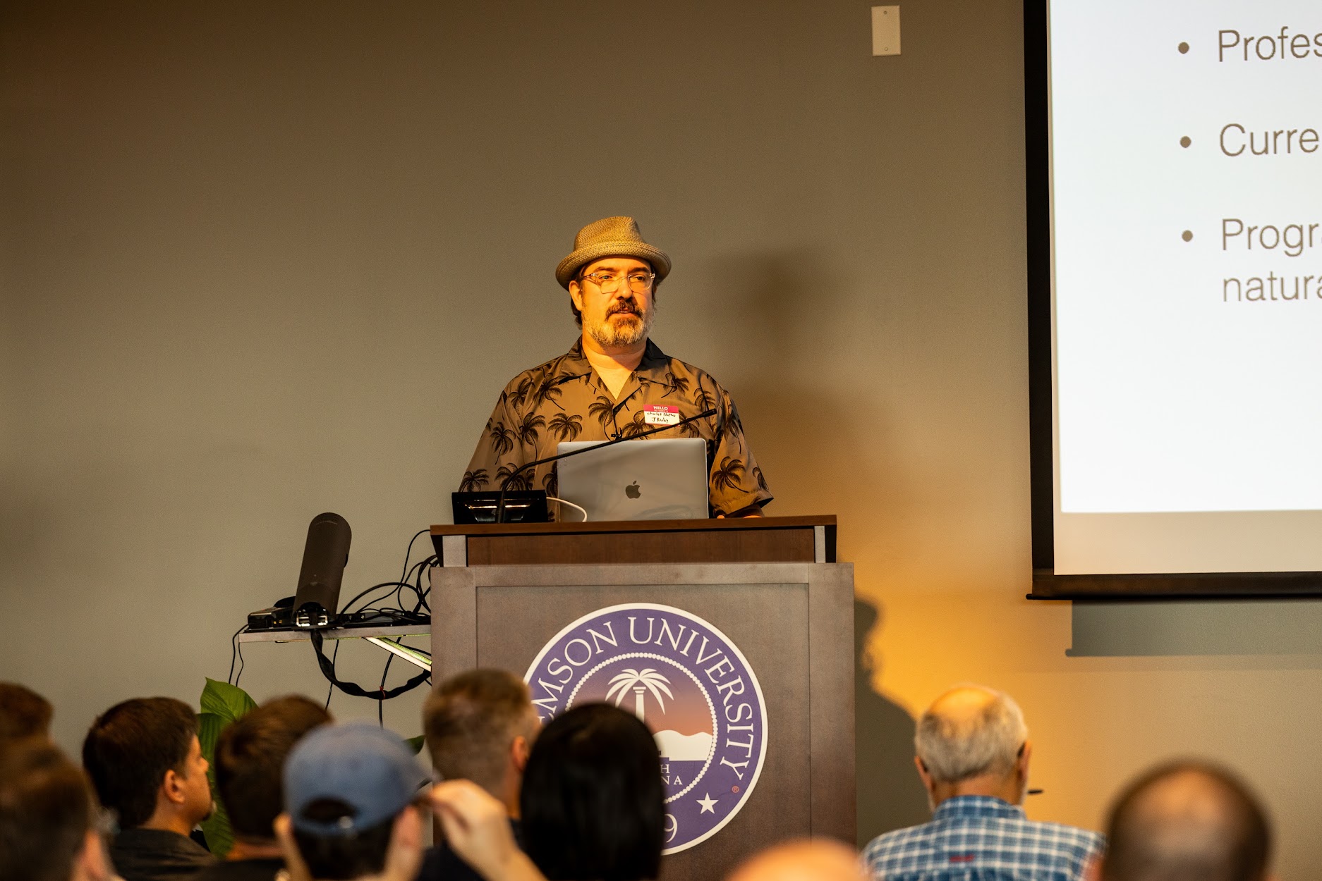 Charles Nutter speaking at the 2023 Carolina Code Conference