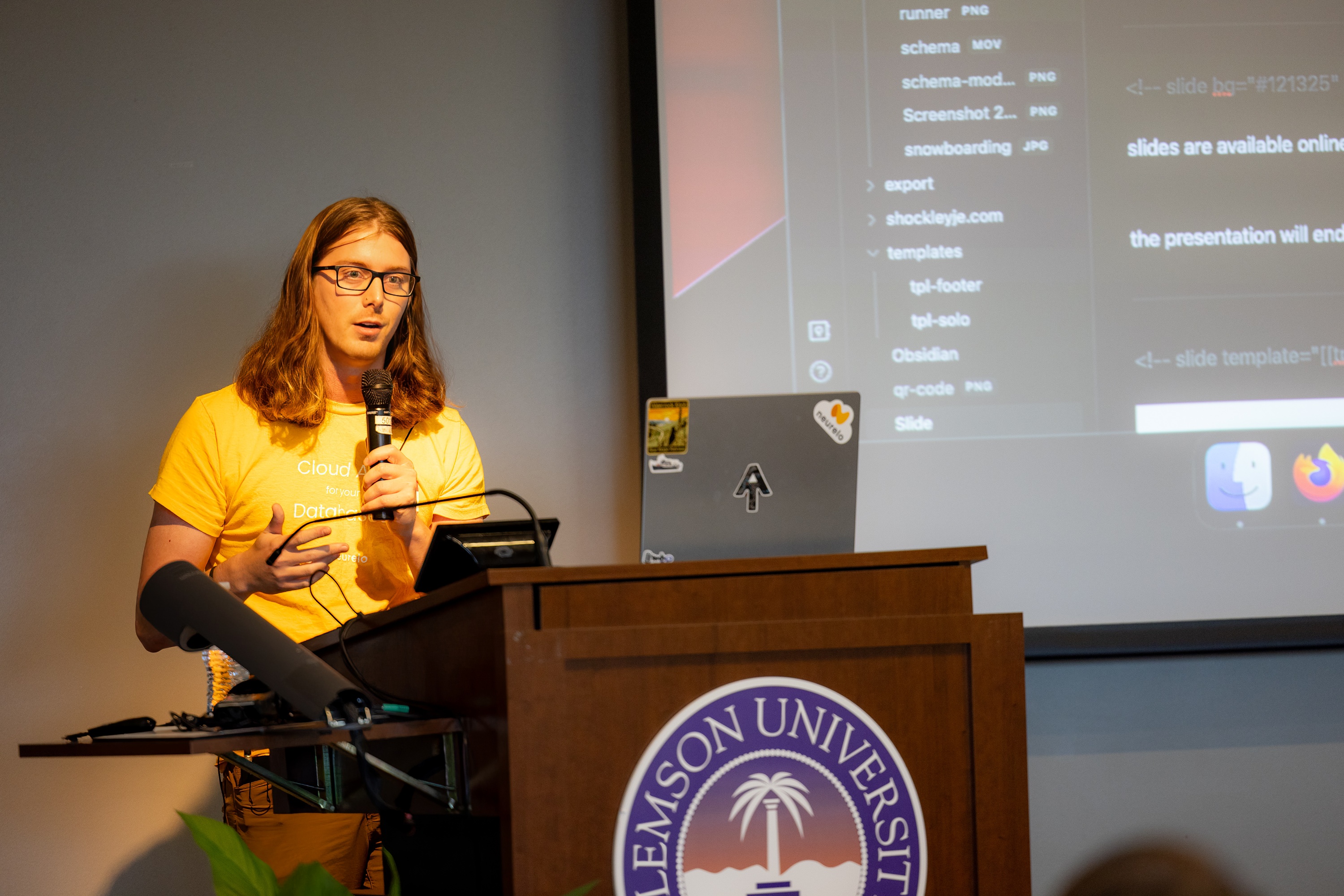 James Shockley speaking at the 2023 Carolina Code Conference
