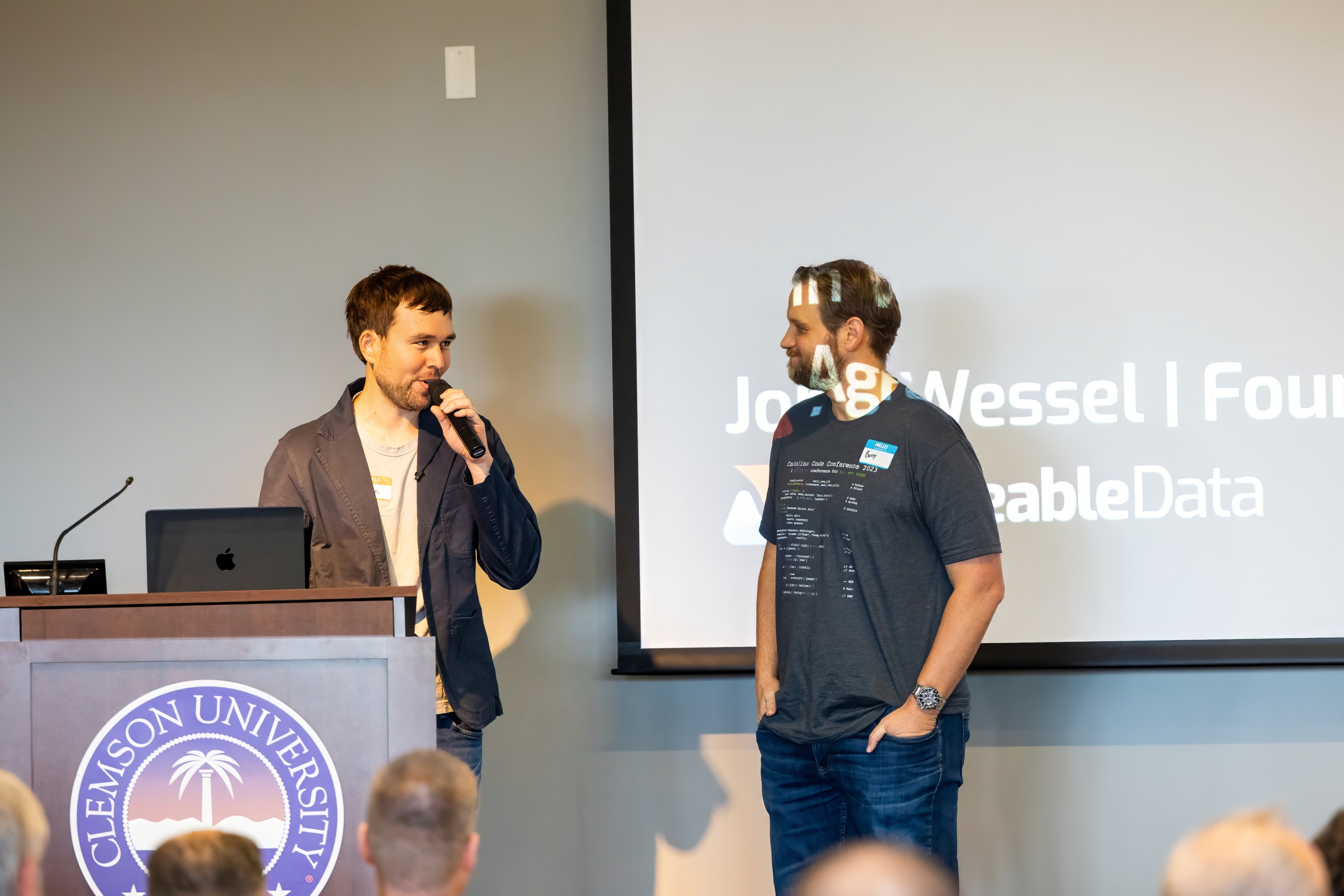 John Wessel speaking at the 2023 Carolina Code Conference