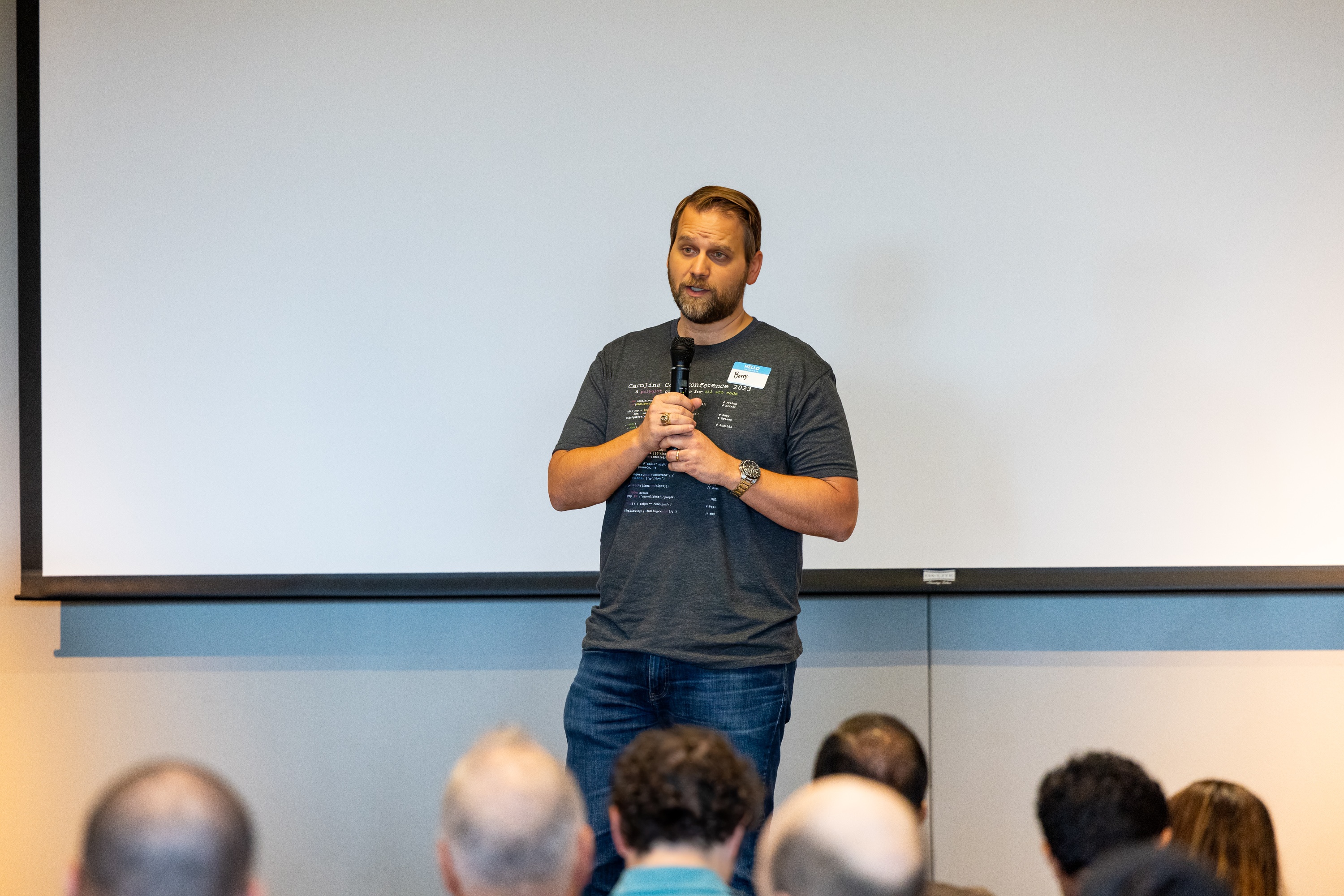John Wessel speaking at the 2023 Carolina Code Conference