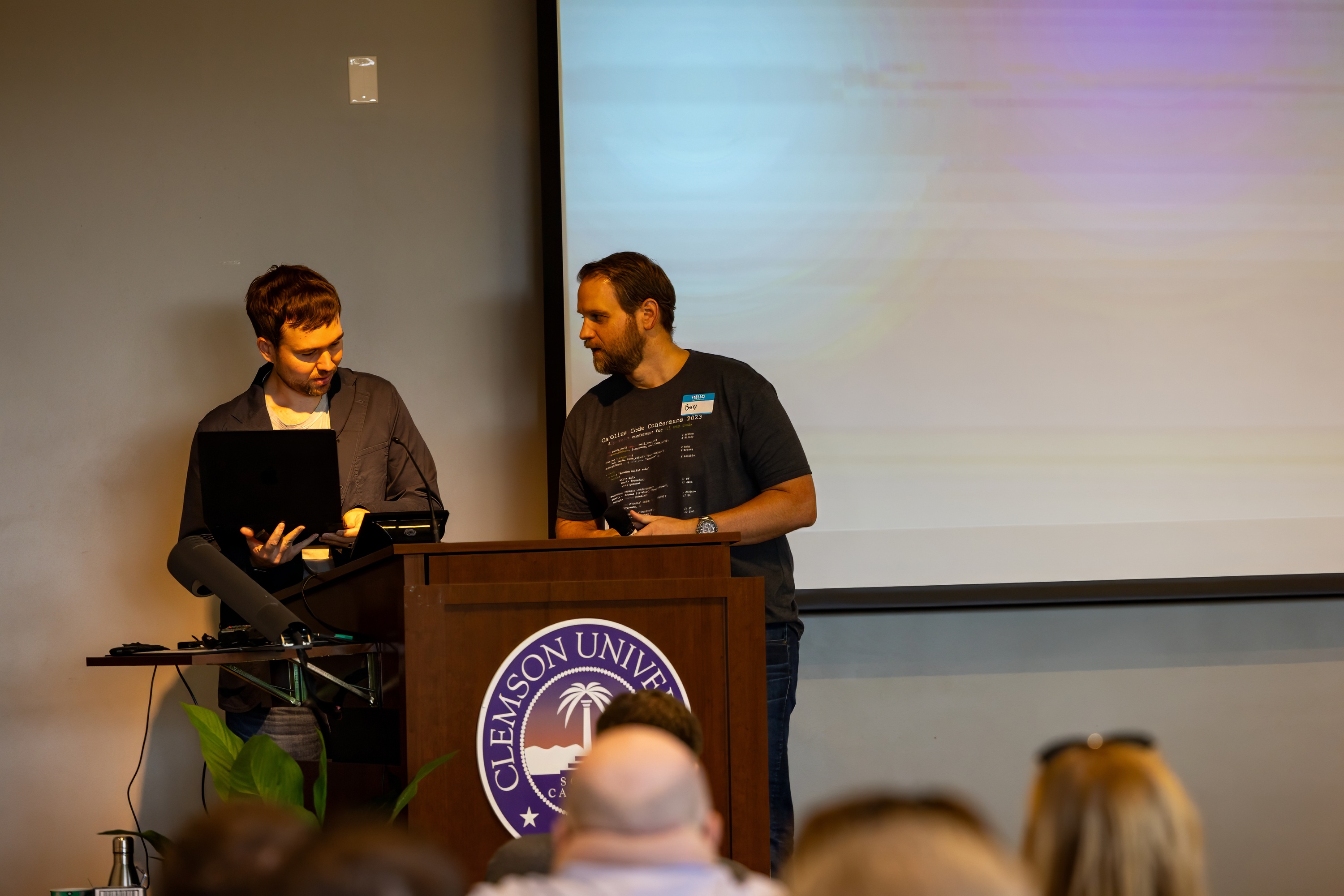 John Wessel speaking at the 2023 Carolina Code Conference
