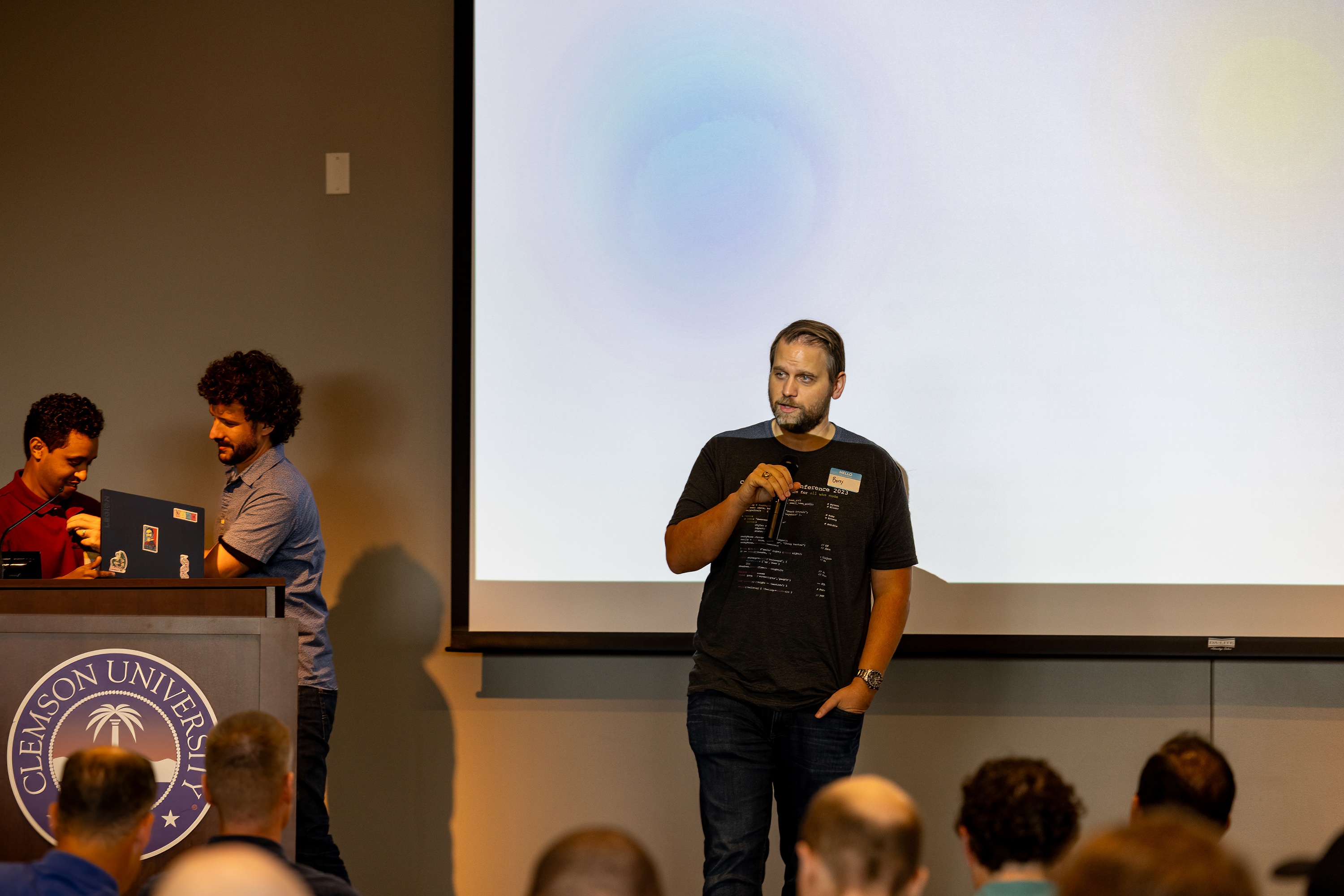 Nate Argaw speaking at the 2023 Carolina Code Conference