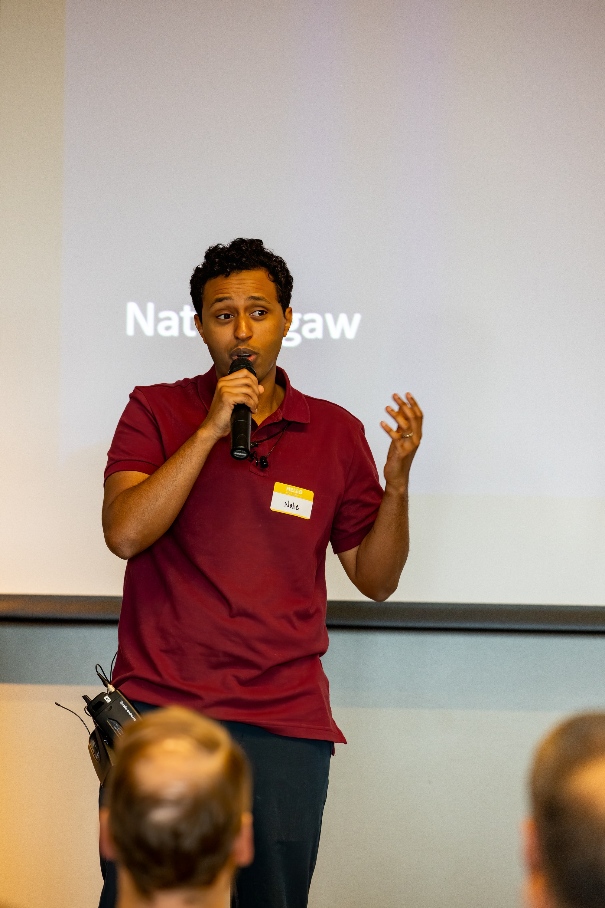 Nate Argaw speaking at the 2023 Carolina Code Conference