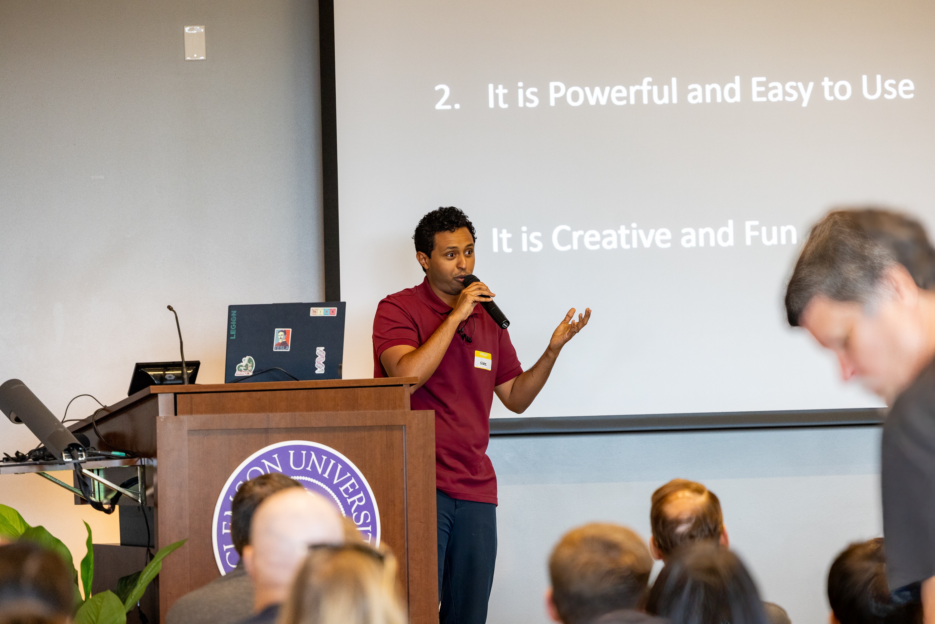 Nate Argaw speaking at the 2023 Carolina Code Conference