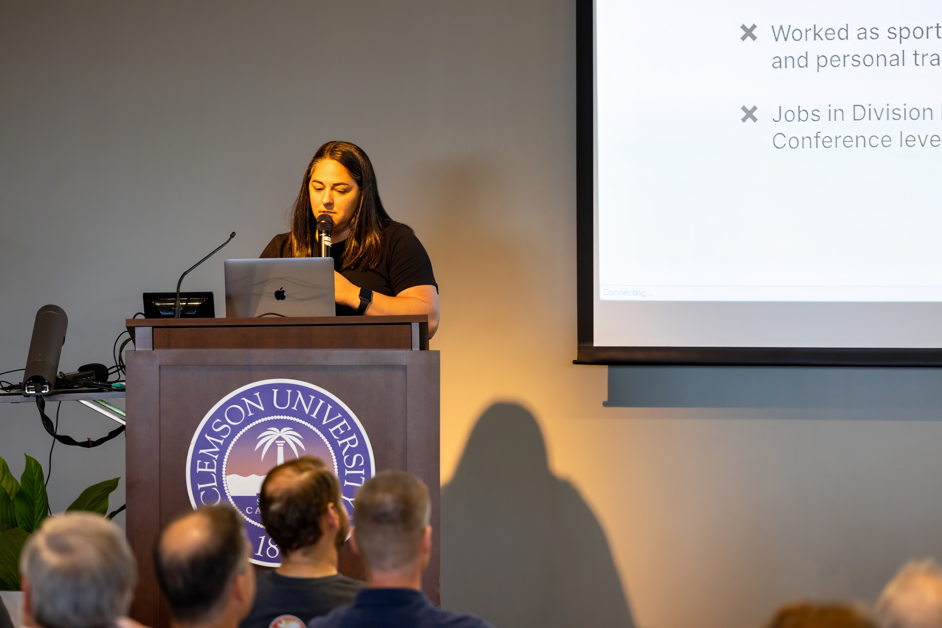 Stephanie Cushing speaking at the 2023 Carolina Code Conference