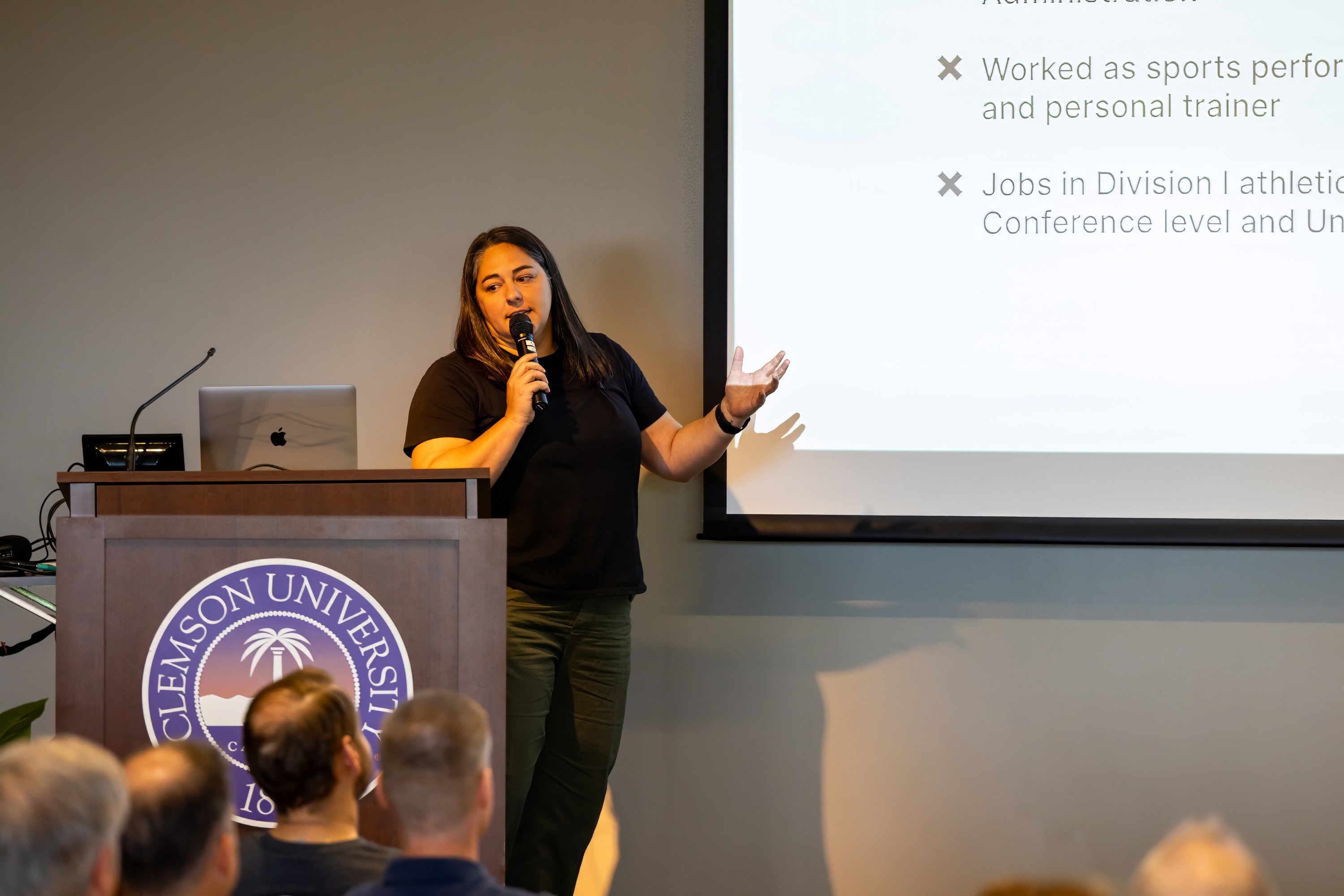 Stephanie Cushing speaking at the 2023 Carolina Code Conference