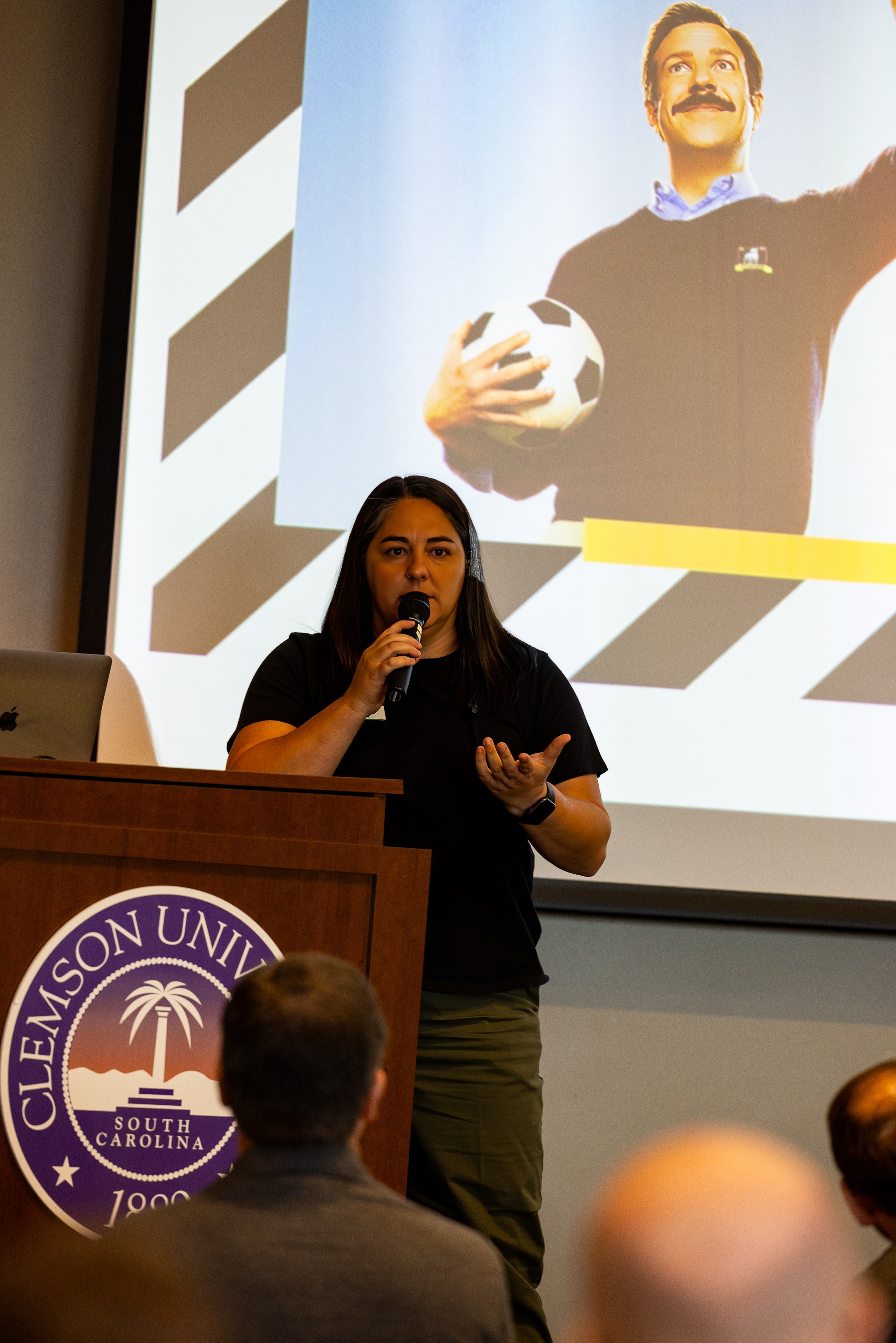 Stephanie Cushing speaking at the 2023 Carolina Code Conference