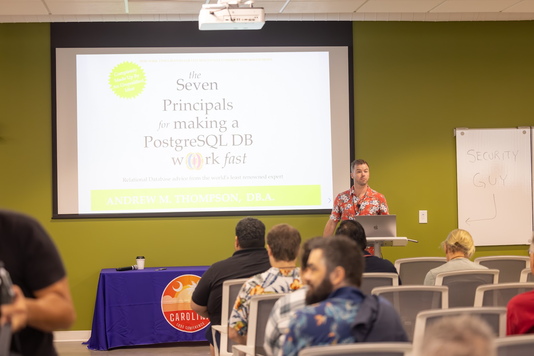 Andrew Thompson speaking at the 2024 Carolina Code Conference