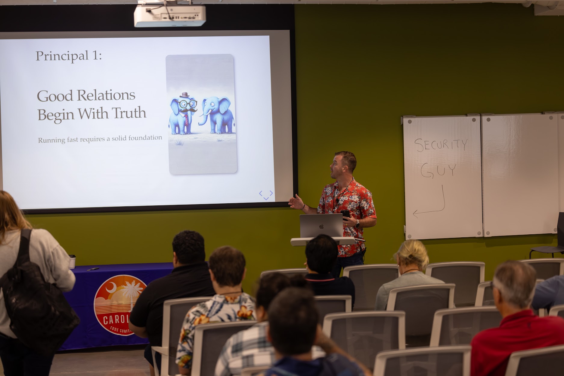Andrew Thompson speaking at the 2024 Carolina Code Conference