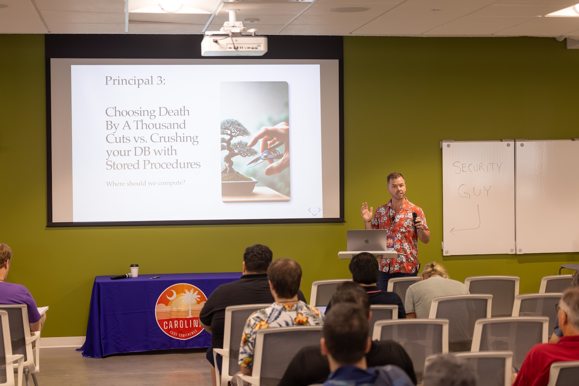 Andrew Thompson speaking at the 2024 Carolina Code Conference