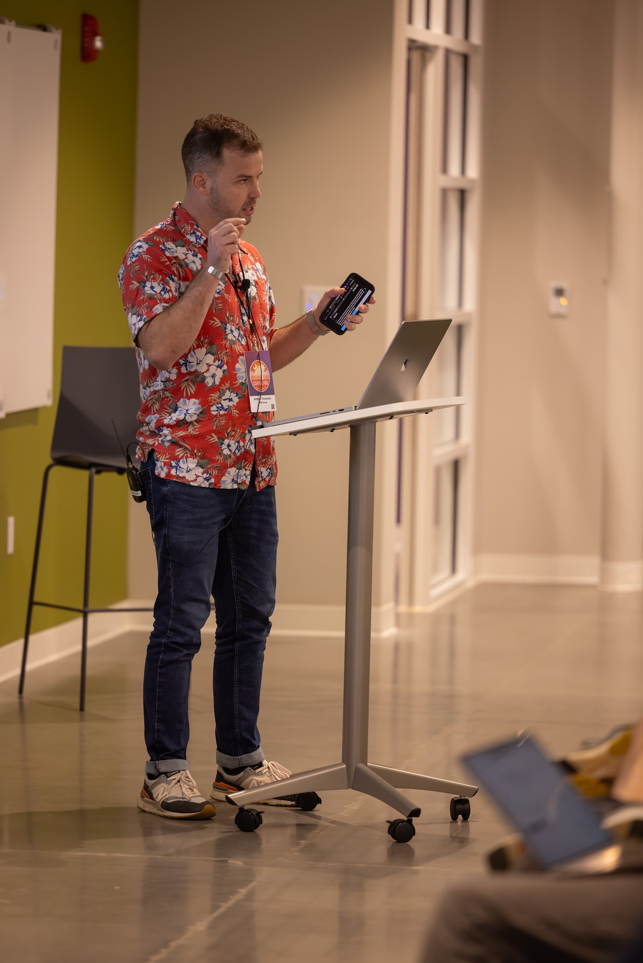 Andrew Thompson speaking at the 2024 Carolina Code Conference