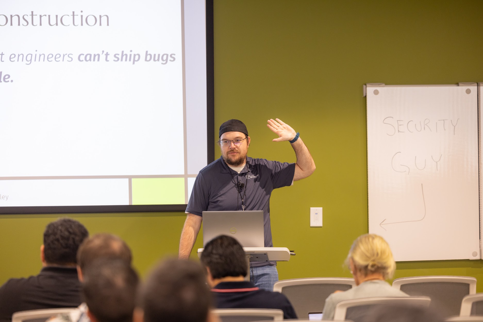 Cameron Presley speaking at the 2024 Carolina Code Conference