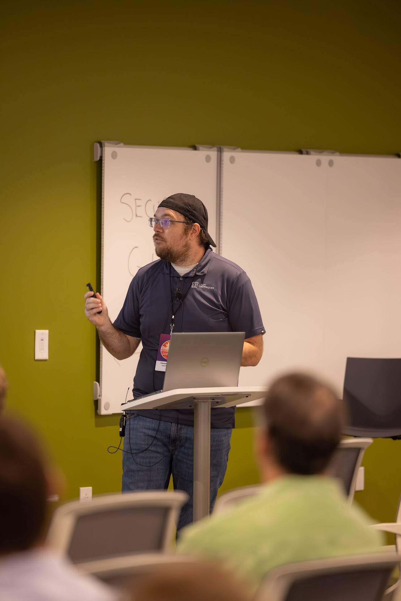 Cameron Presley speaking at the 2024 Carolina Code Conference