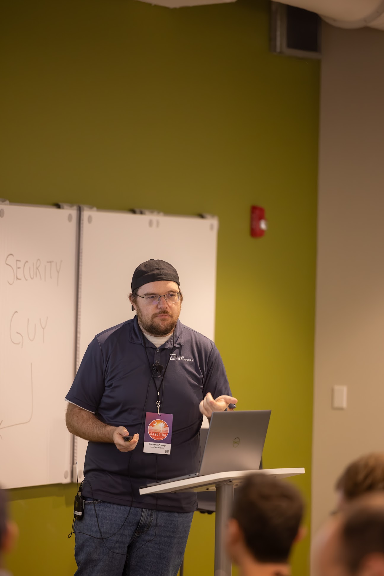 Cameron Presley speaking at the 2024 Carolina Code Conference