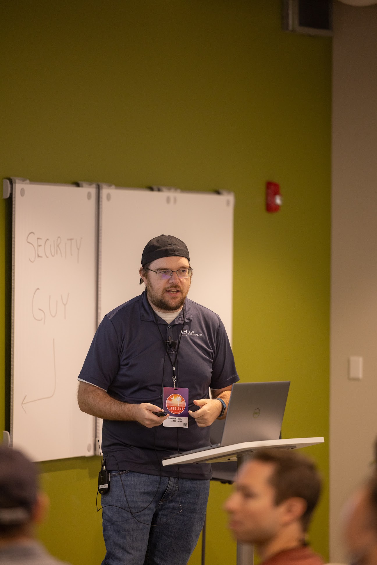 Cameron Presley speaking at the 2024 Carolina Code Conference