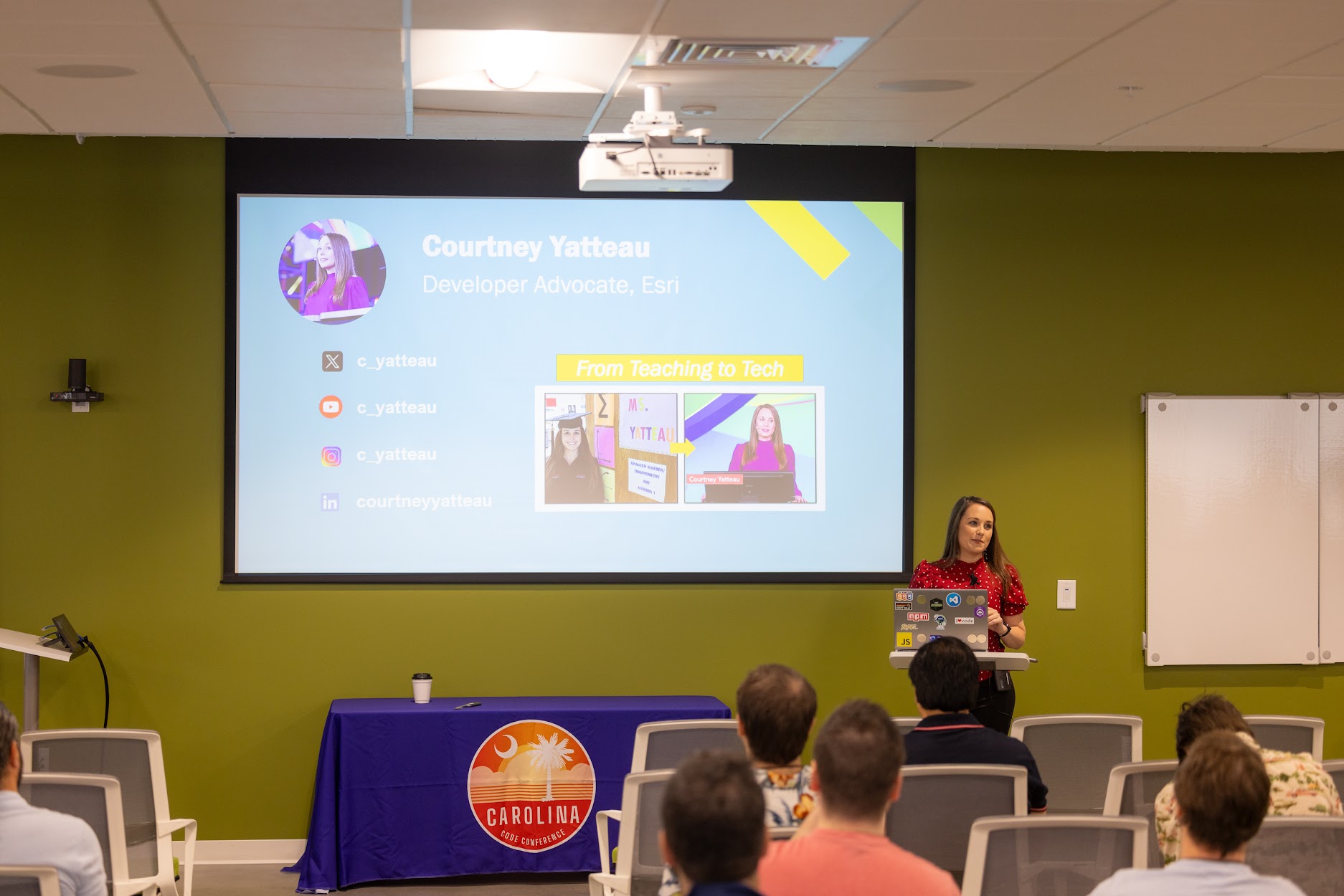 Courtney Yatteau speaking at the 2024 Carolina Code Conference