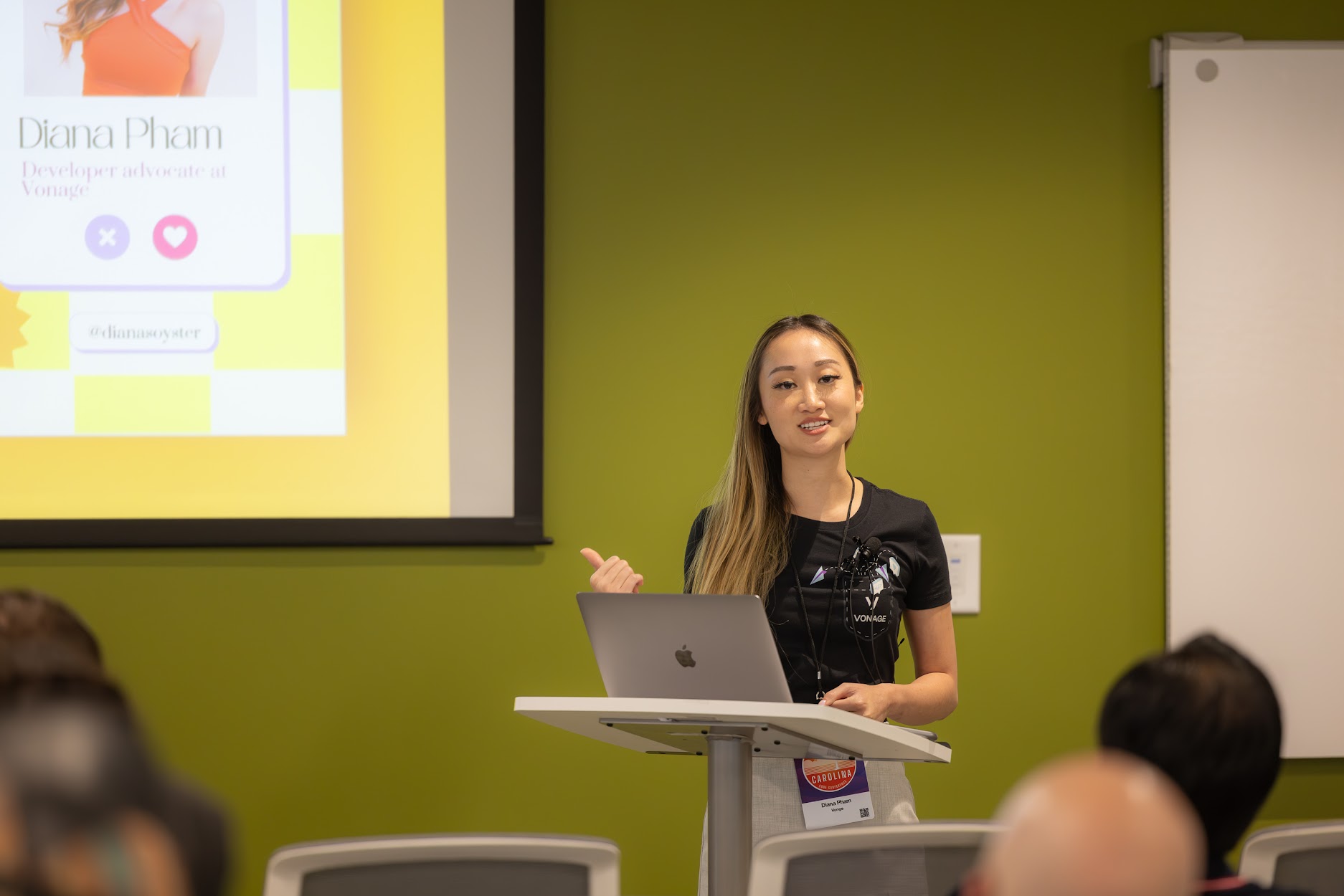 Diana Pham speaking at the 2024 Carolina Code Conference