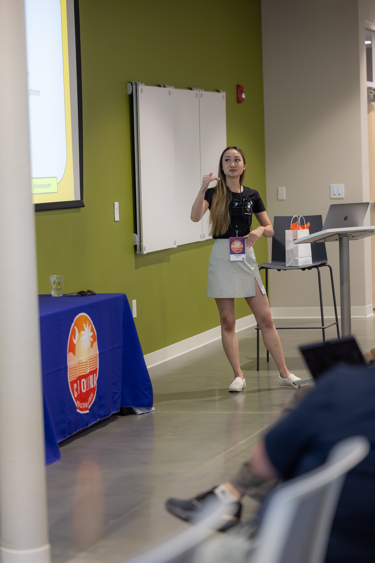 Diana Pham speaking at the 2024 Carolina Code Conference
