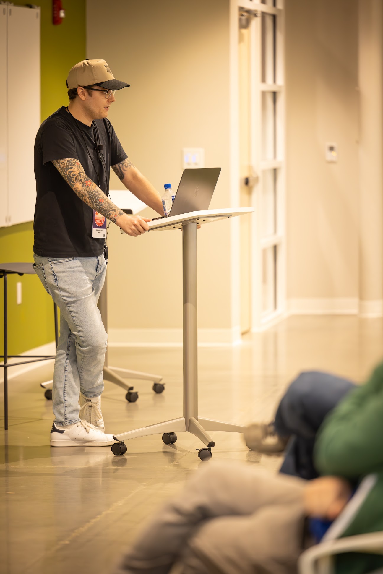Dillon Mulroy speaking at the 2024 Carolina Code Conference