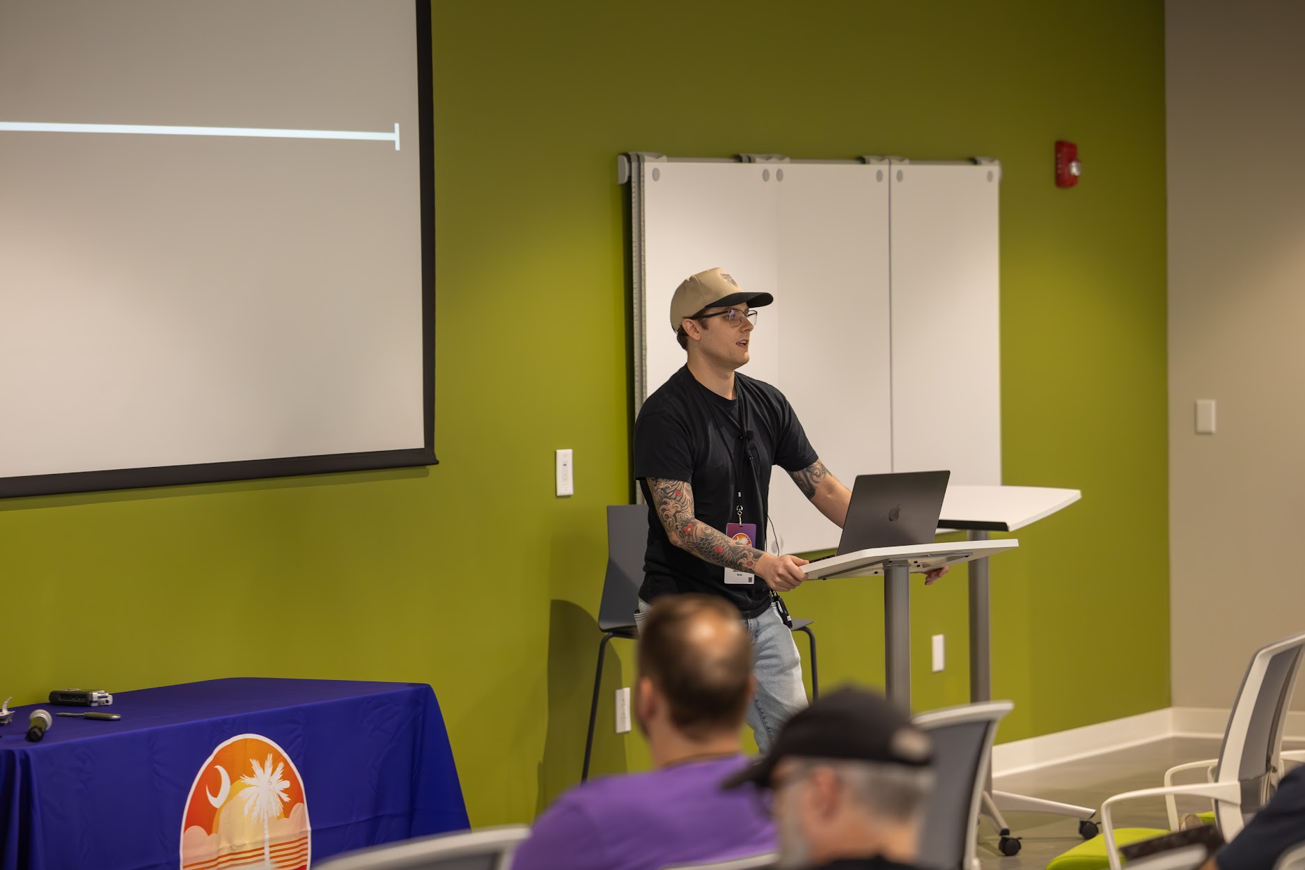 Dillon Mulroy speaking at the 2024 Carolina Code Conference
