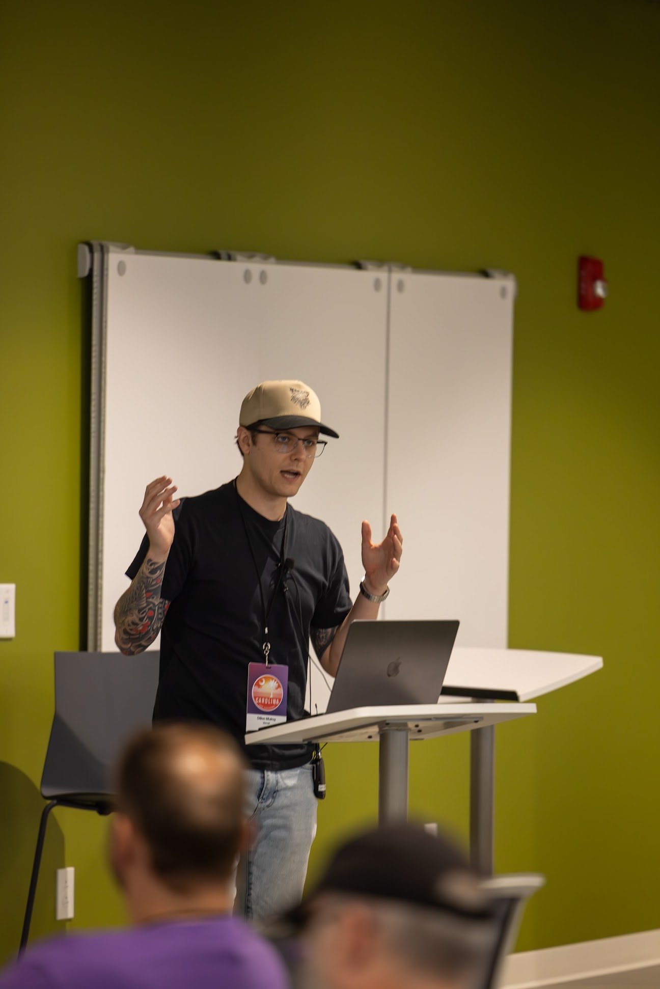 Dillon Mulroy speaking at the 2024 Carolina Code Conference